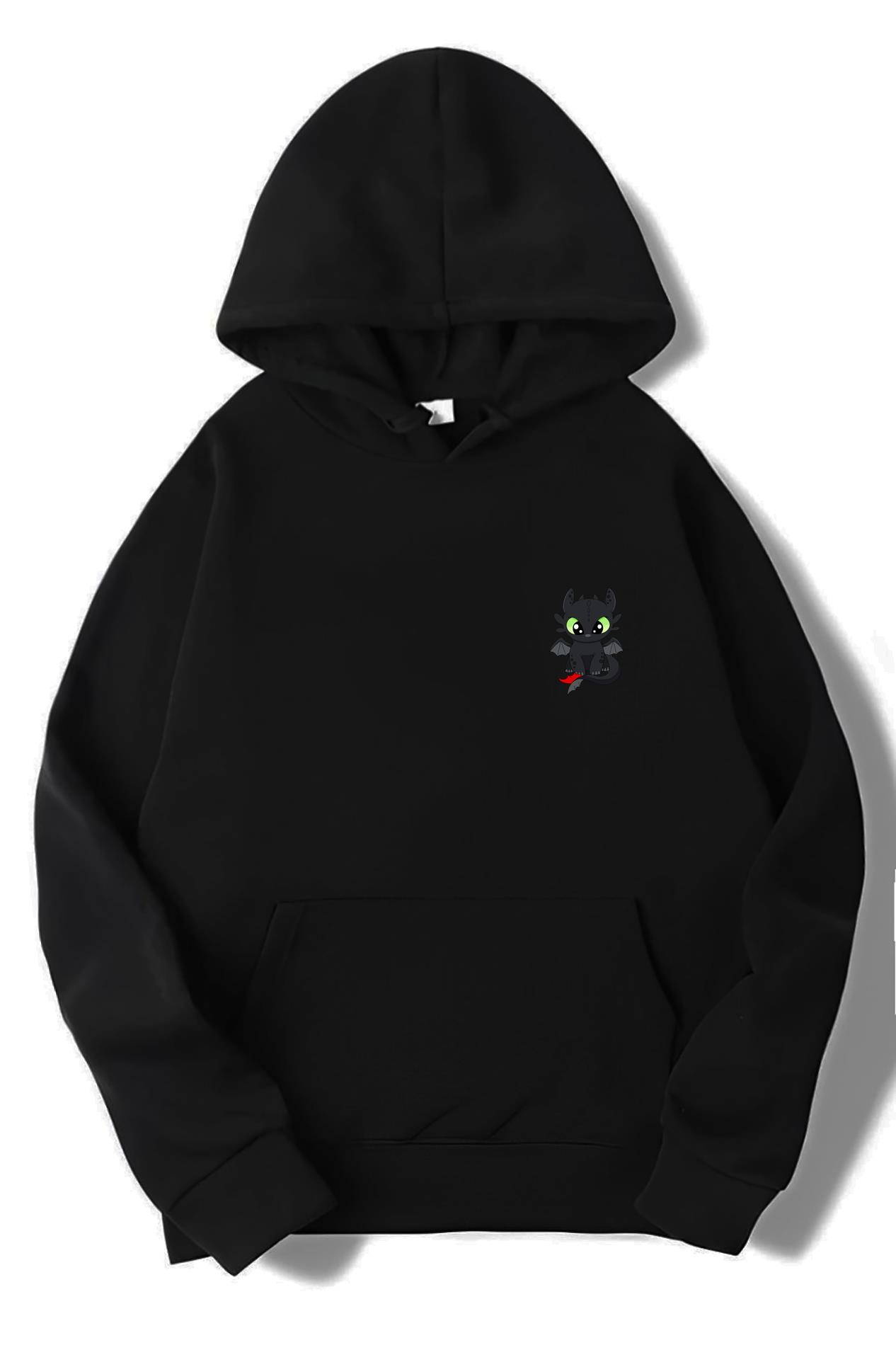BRZ Collection Unisex Oversize Night Fury Ejderhanı Nasıl Eğitirsin Hoodie