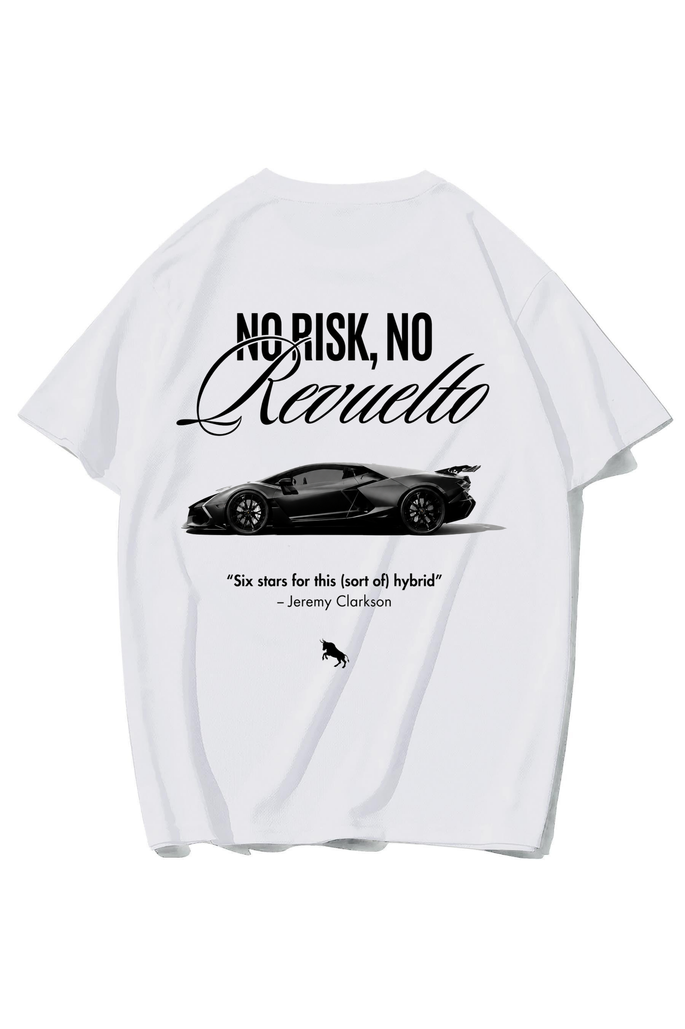 BRZ Collection Unisex Oversize No Risk No Revelto T-shirt (BEYAZ)