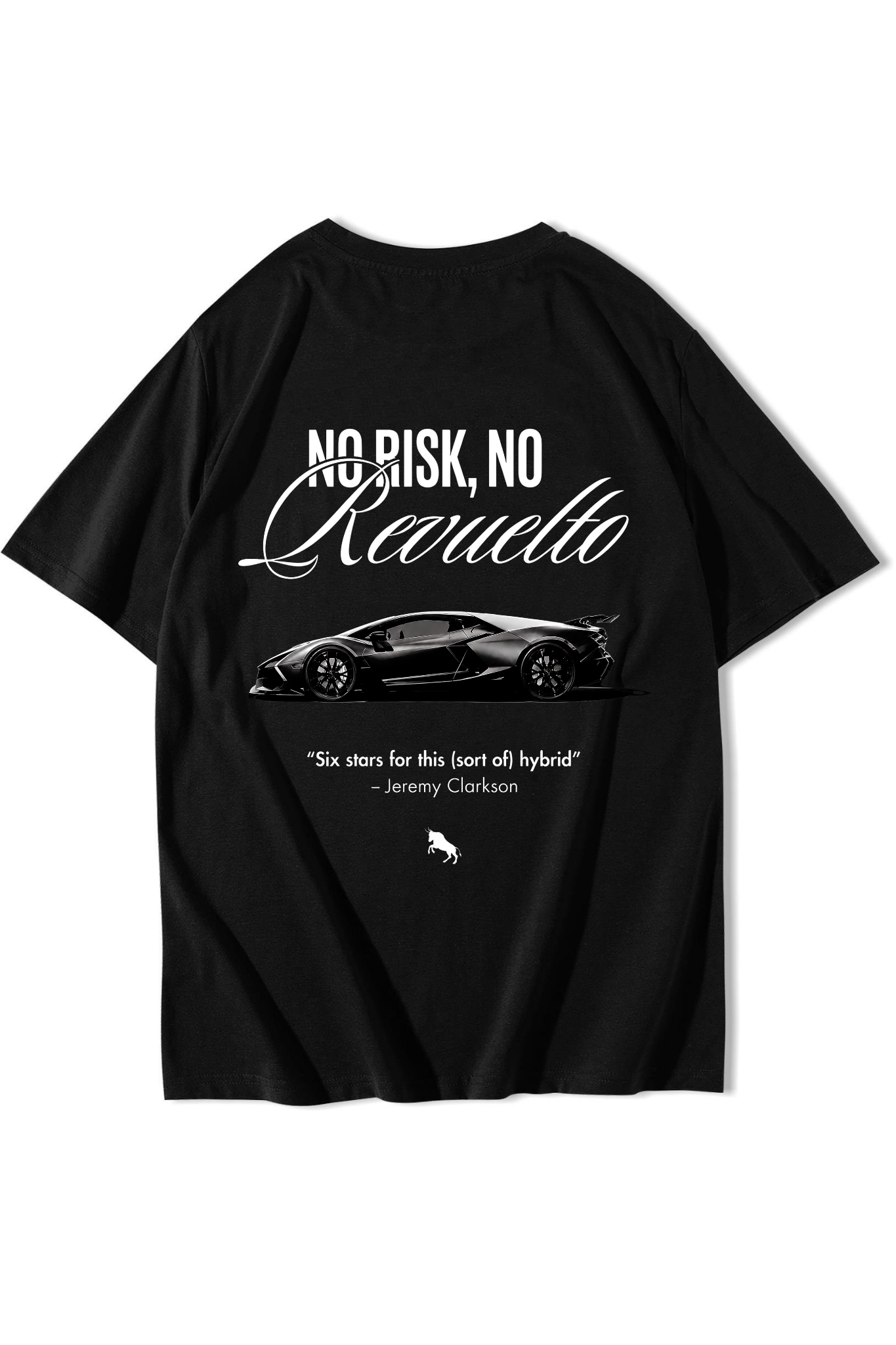 BRZ Collection Unisex Oversize No Risk No Revelto T-shirt Siyah