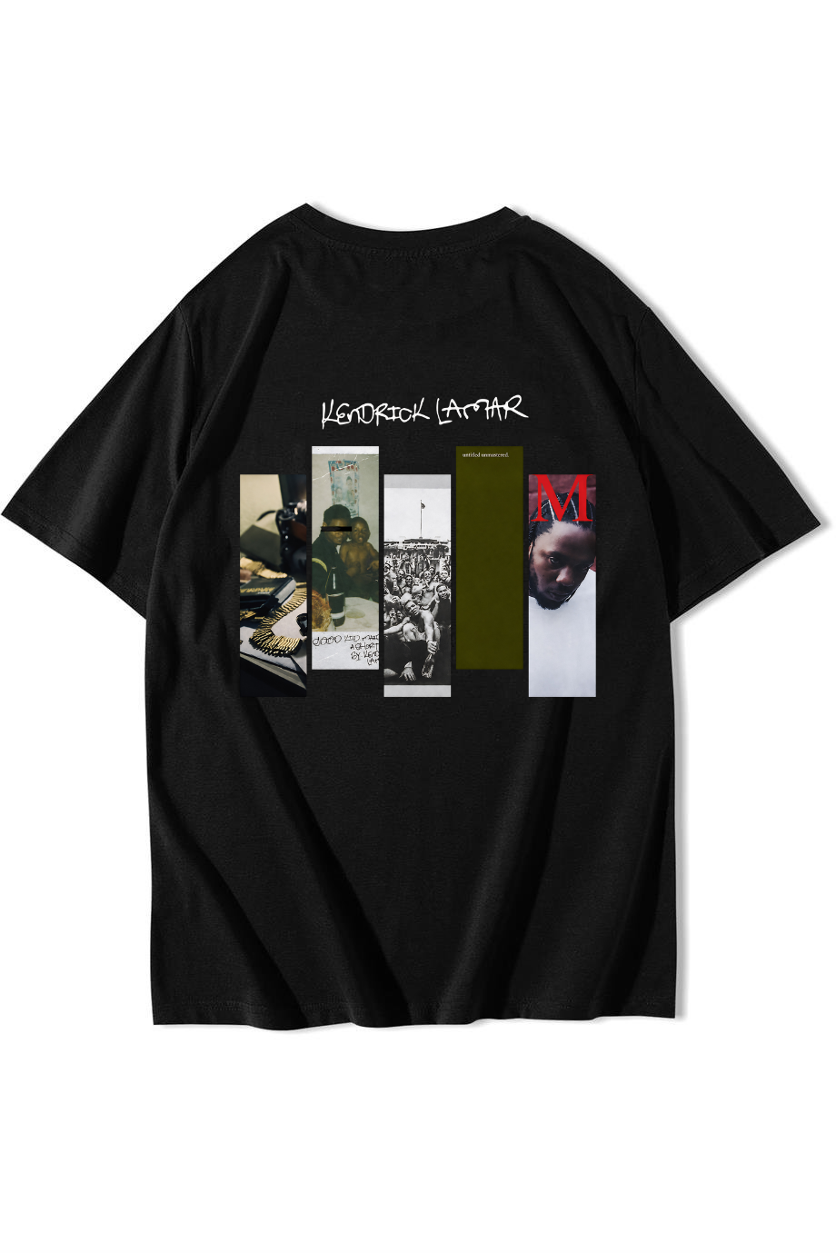 BRZ Collection Unisex Oversize Ön Baskılı Kendrick Lamar T-shirt Siyah