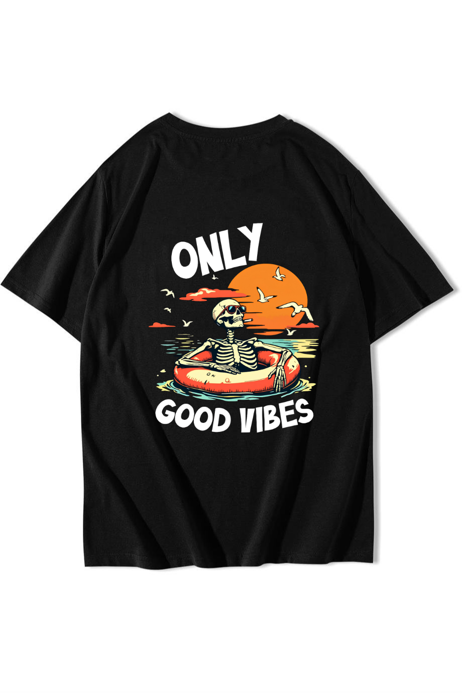 BRZ Collection Unisex Oversize Only The Good Vibes T-shirt Siyah