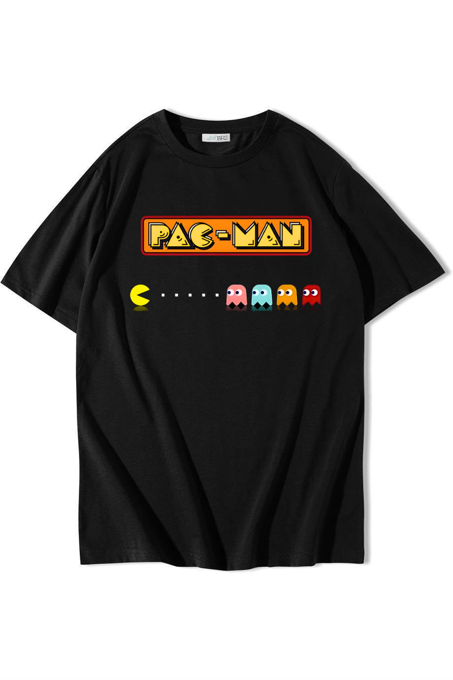 BRZ Collection Unisex Oversize Pac-Man T-shirt Siyah