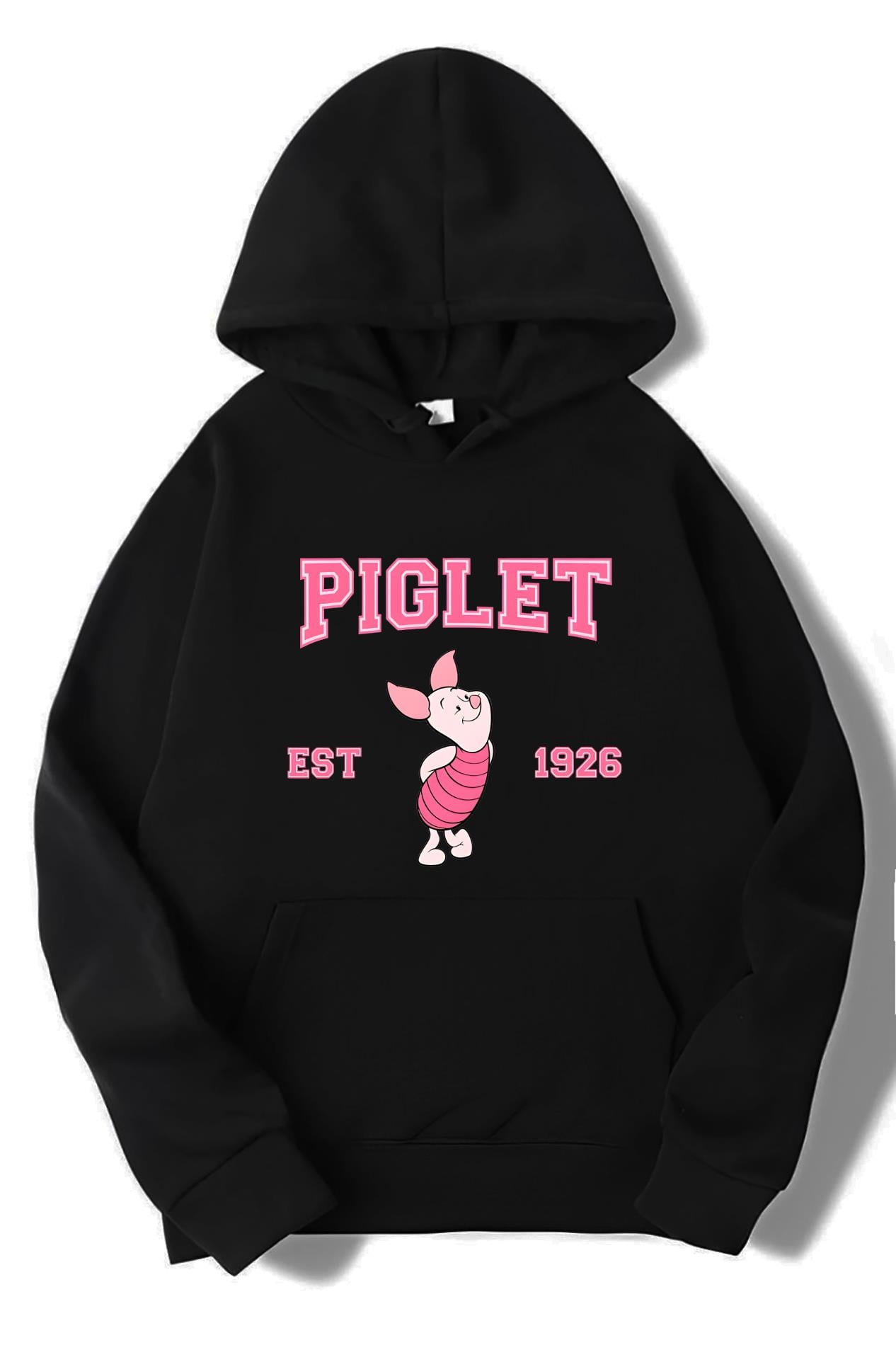 BRZ Collection Unisex Oversize Piglet Hoodie Siyah