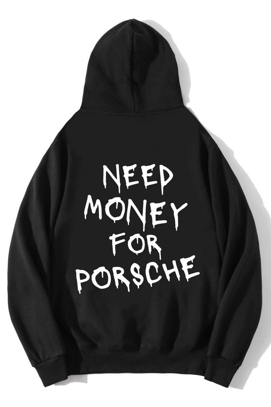 BRZ Collection Unisex Oversize PORSCHE Need Money For PORSCHE Hoodie Siyah