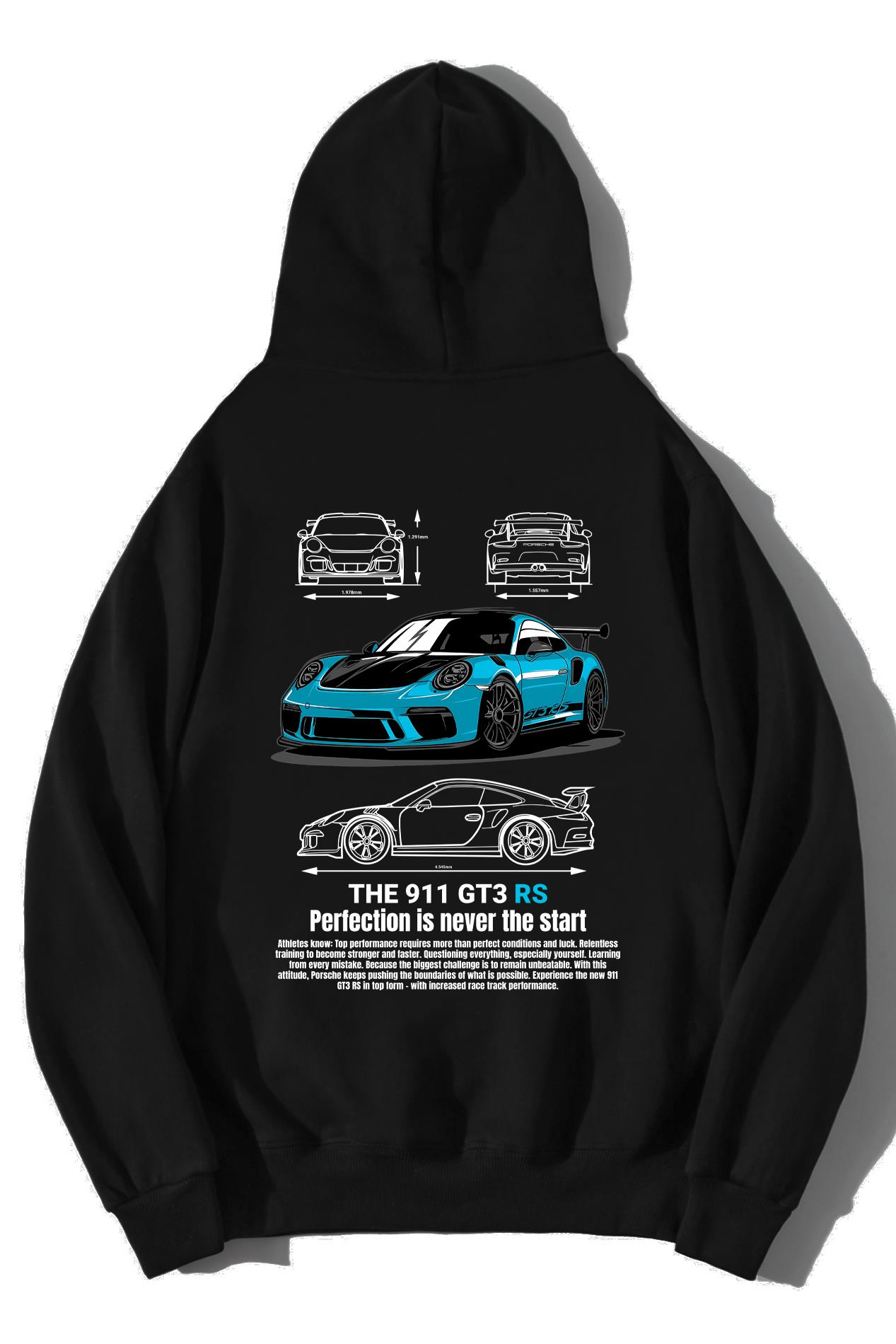 BRZ Collection Unisex Oversize Porsche The 911 GT3 RS Blue Hoodie