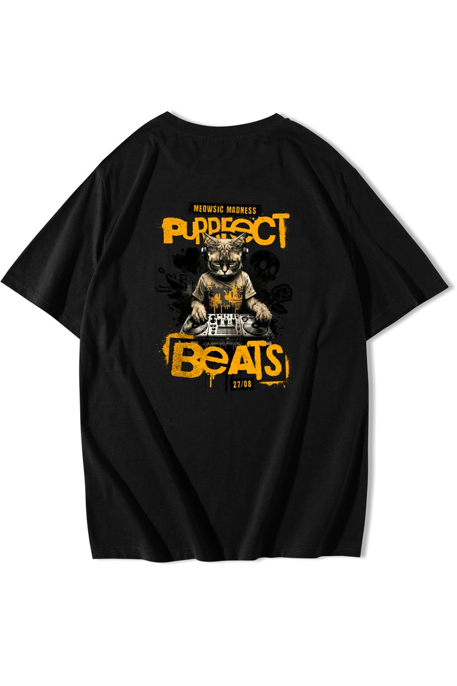 BRZ Collection Unisex Oversize Purrfect Beats T-shirt