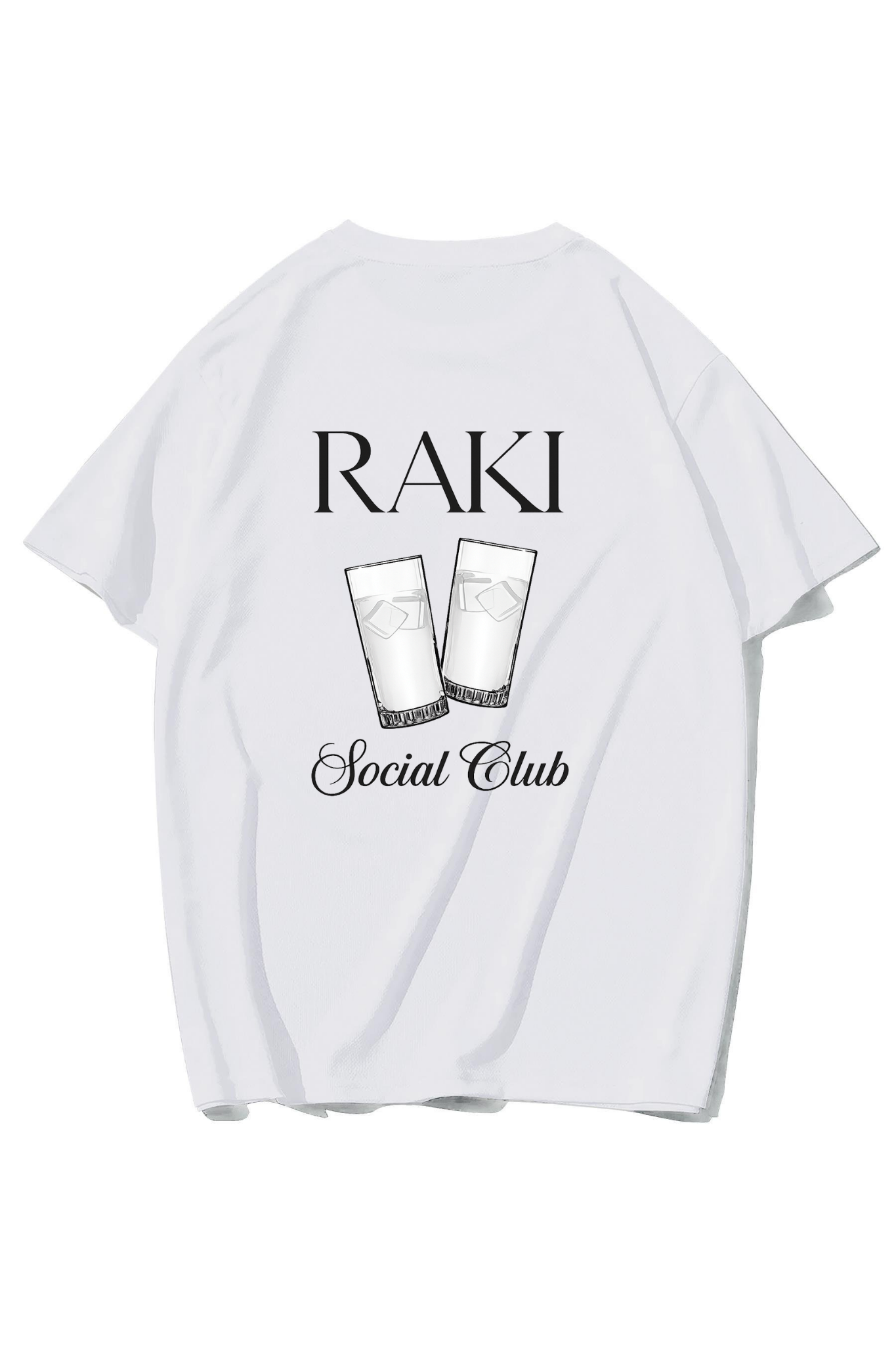 BRZ Collection Unisex Oversize Rakı T-Shirt (BEYAZ)