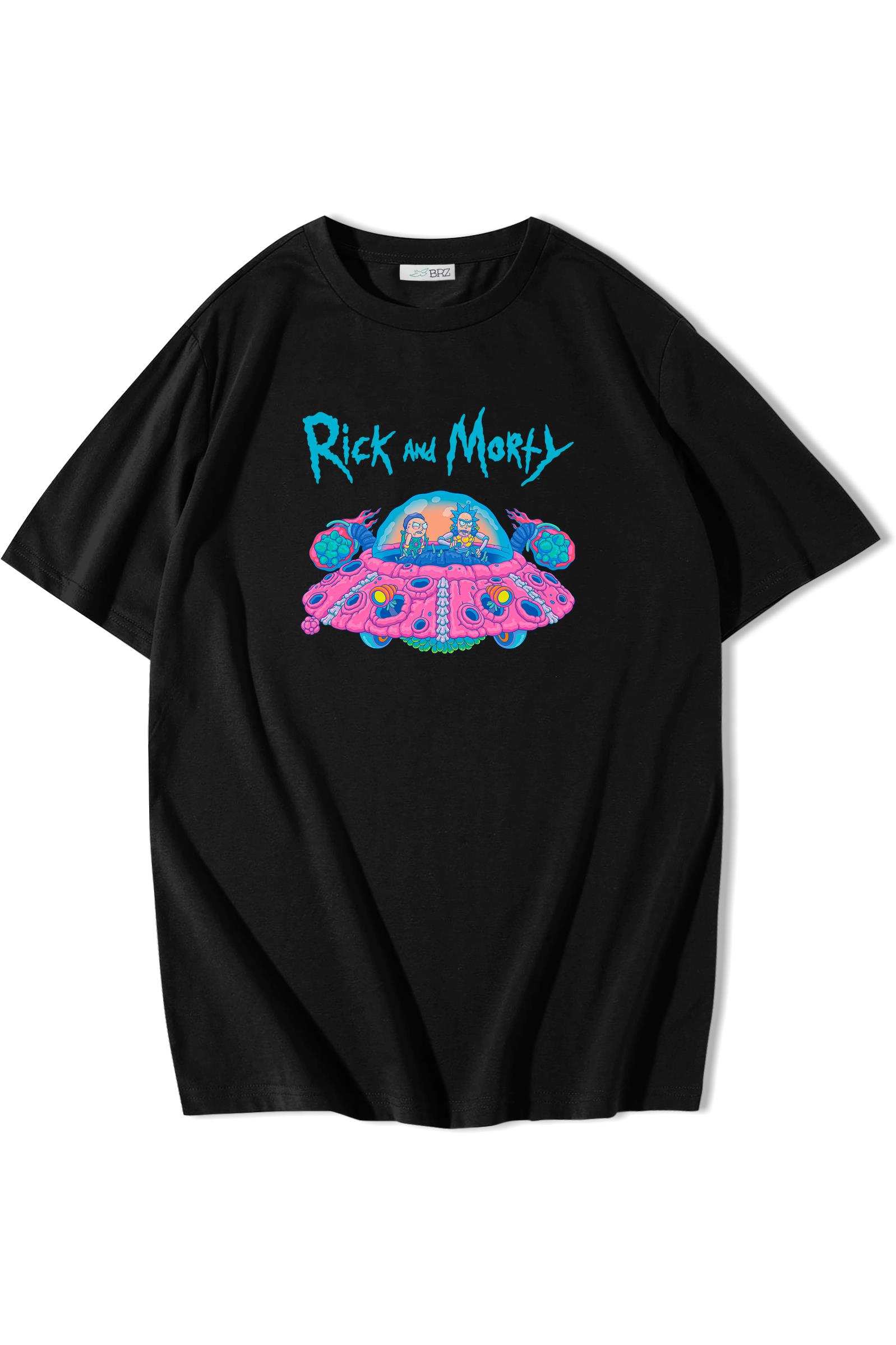 BRZ Collection Unisex Oversize Rick and Morty Space Ship T-shirt