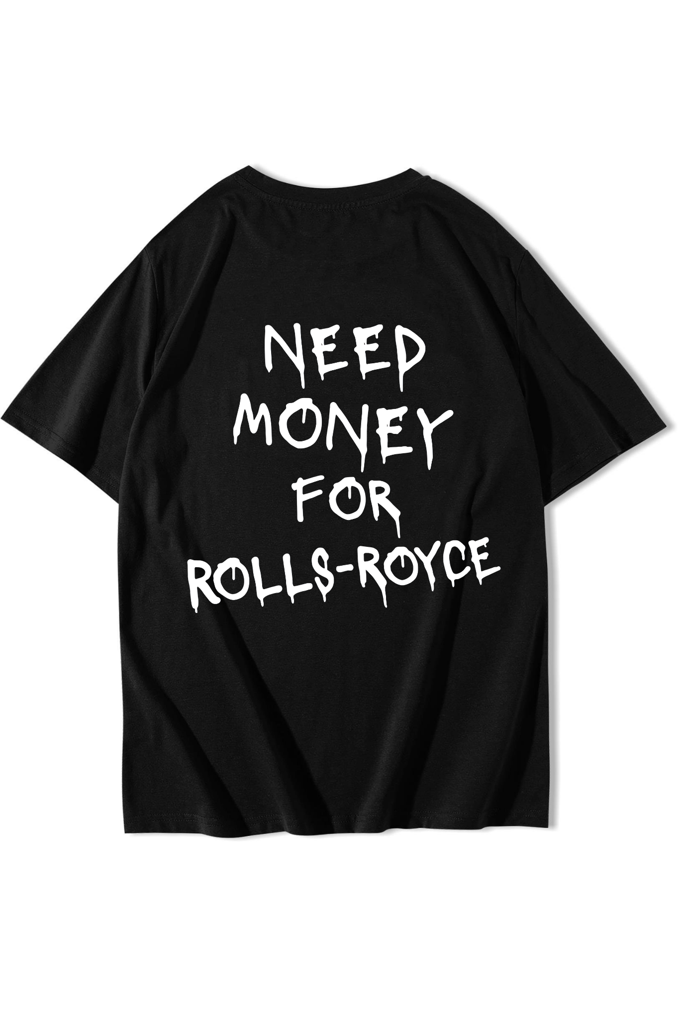 BRZ Collection Unisex Oversize ROLLS-ROYCE Need Money For ROLLS-ROYCE T-shirt Siyah