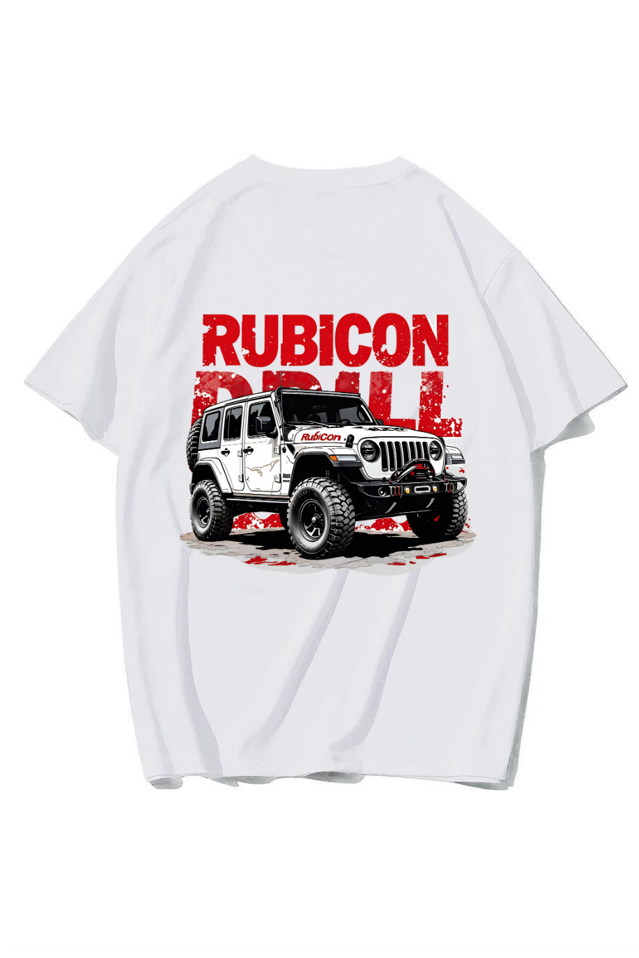 BRZ Collection Unisex Oversize Rubicon T-shirt (BEYAZ)