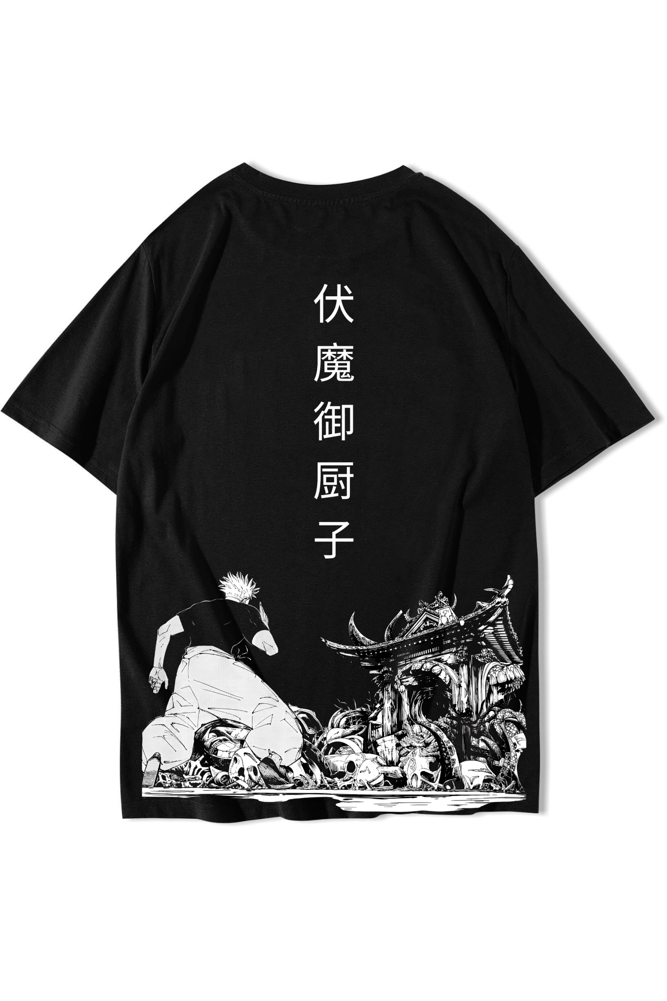 BRZ Collection Unisex Oversize Samurai Men T-shirt Siyah
