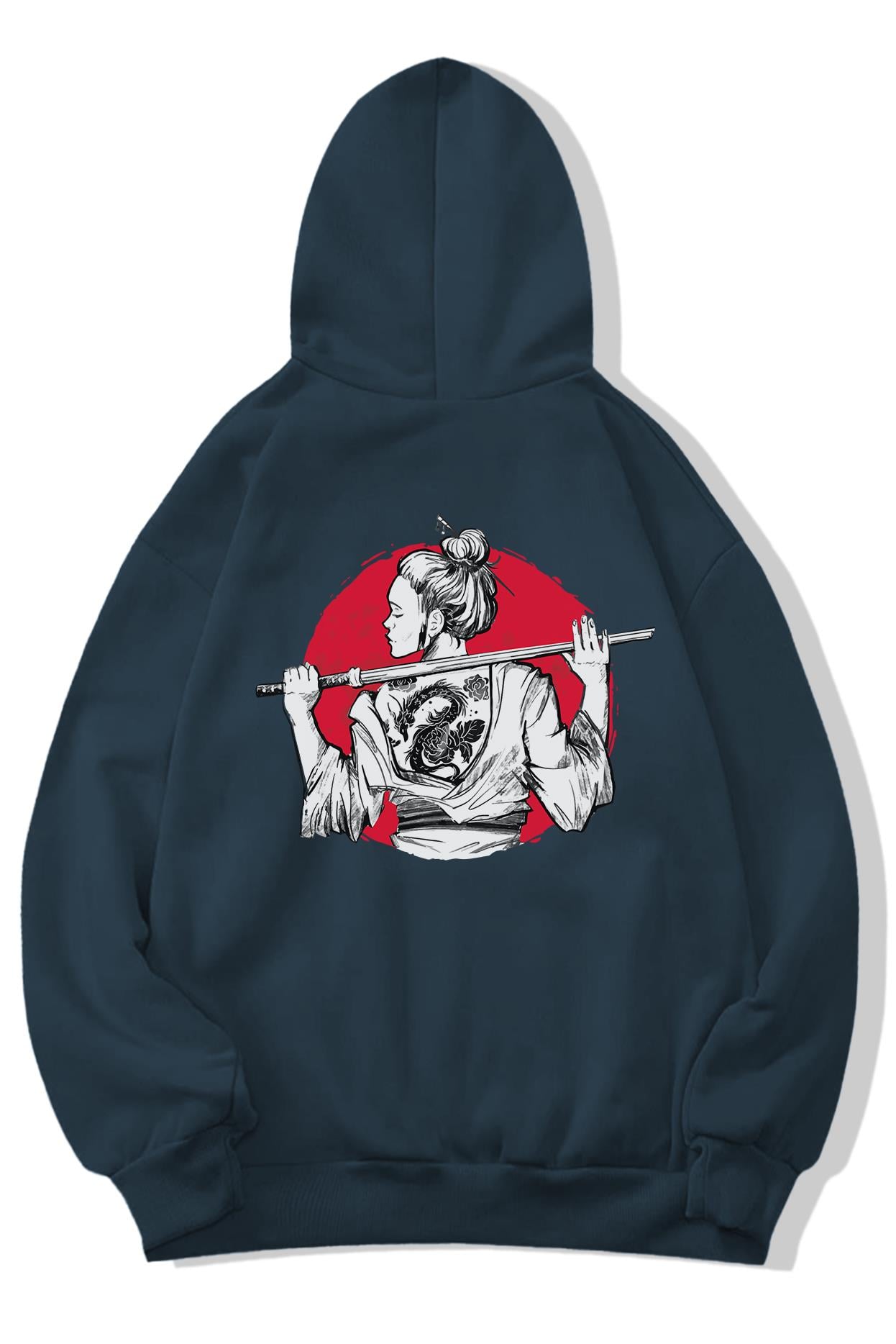 BRZ Collection Unisex Oversize Samurai Girl Sweatshirt Hoodie