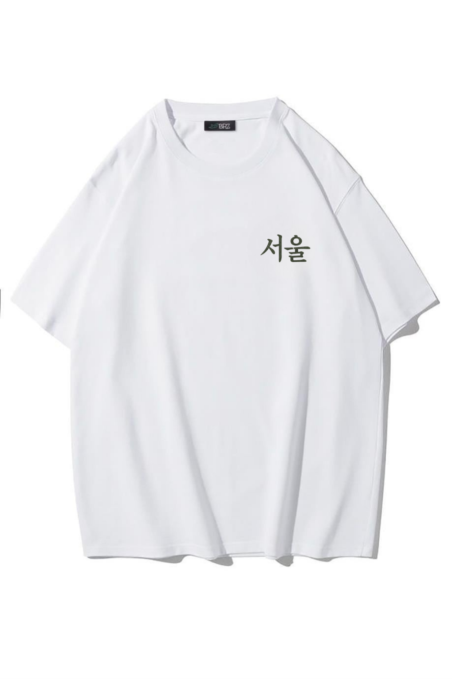 BRZ Collection Unisex Oversize Seoul T-shirt BEYAZ