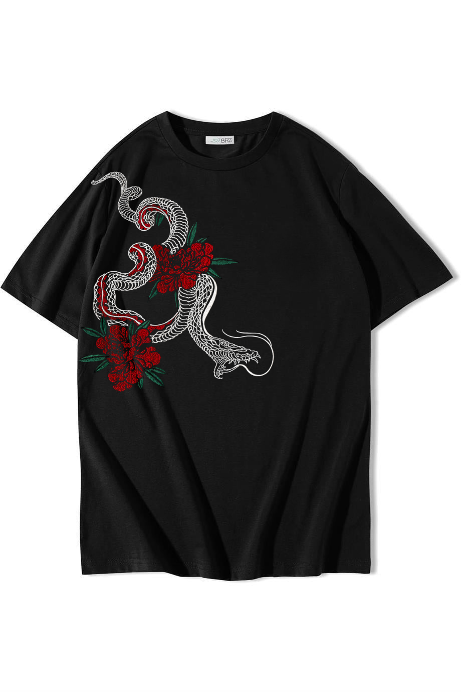 BRZ Collection Unisex Oversize Snake T-shirt Siyah