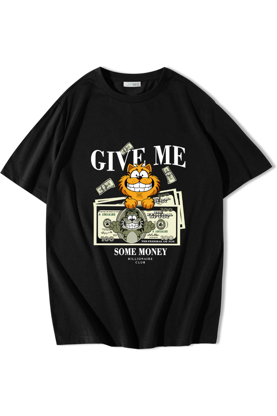 BRZ Collection Unisex Oversize Some Money Billionaire Club T-shirt Siyah