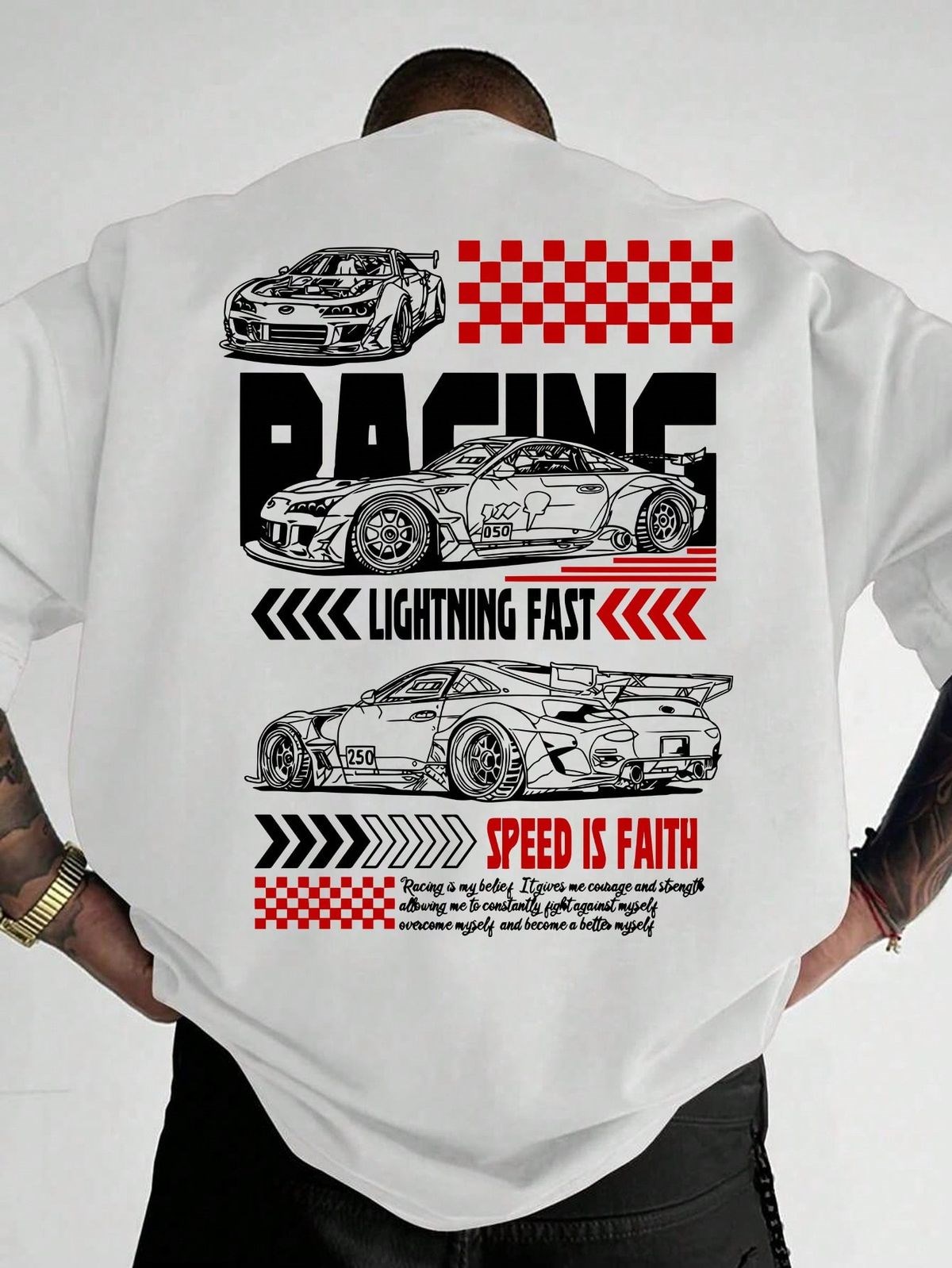 BRZ Collection Unisex Oversize Speed Is Faith T-shirt (BEYAZ)