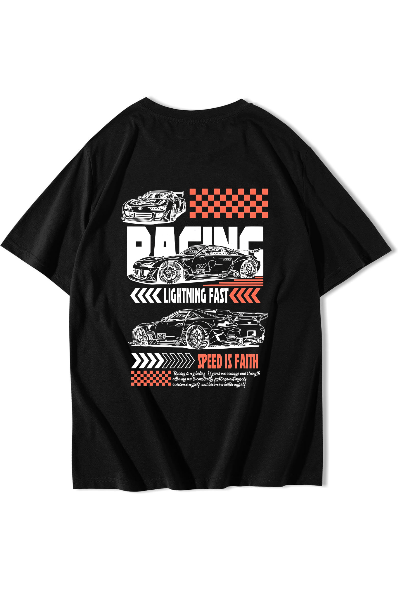 BRZ Collection Unisex Oversize Speed Is Faith T-shirt (Siyah)