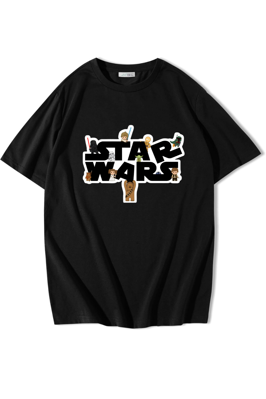 BRZ Collection Unisex Oversize Star Wars T-Shirt Siyah