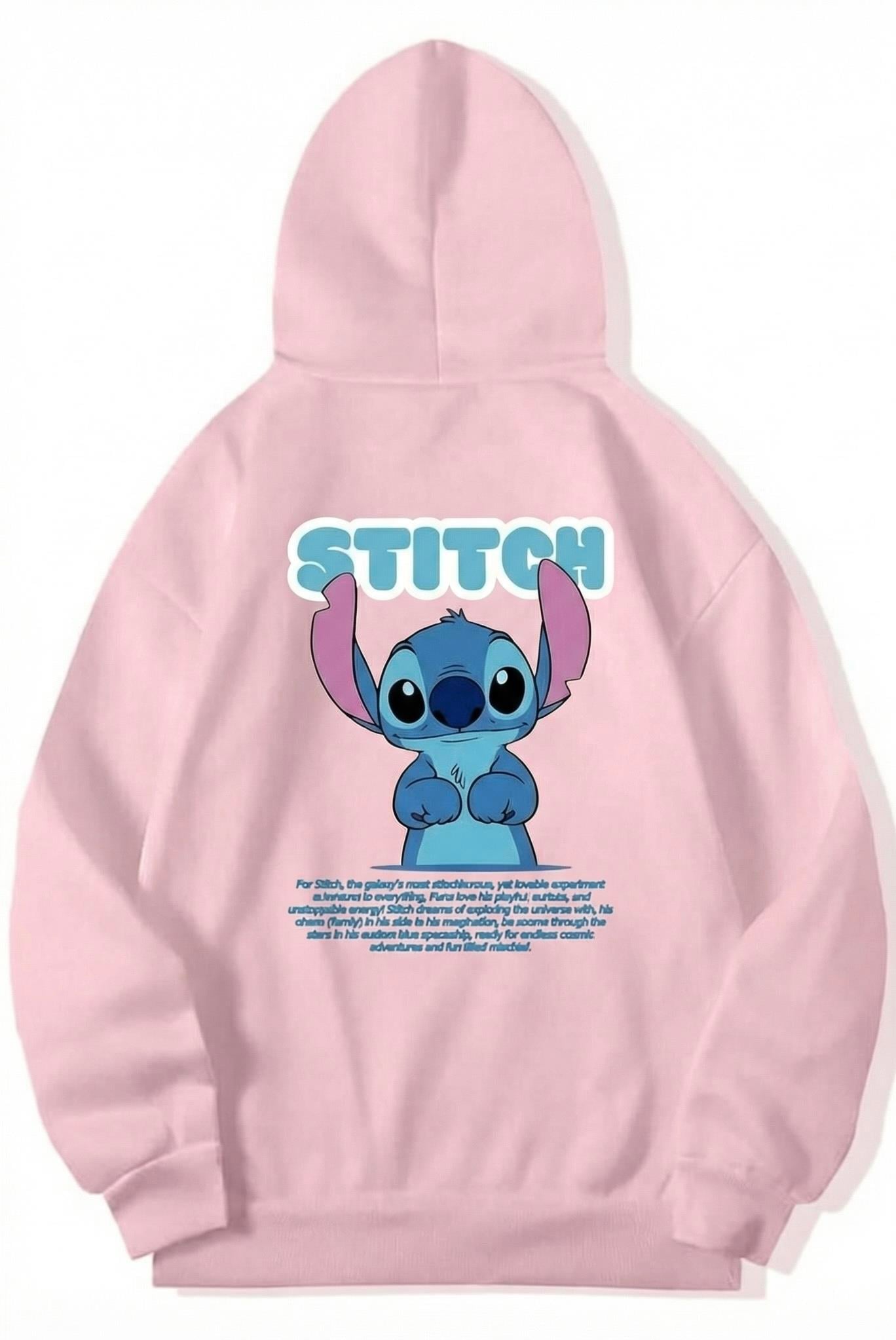 BRZ Collection Unisex Oversize Stitch Hoodie (AÇIK PEMBE)