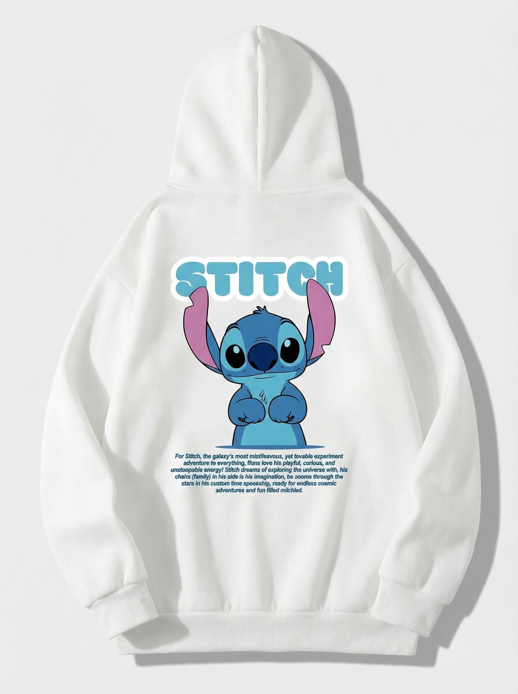 BRZ Collection Unisex Oversize Stitch Hoodie (BEYAZ)