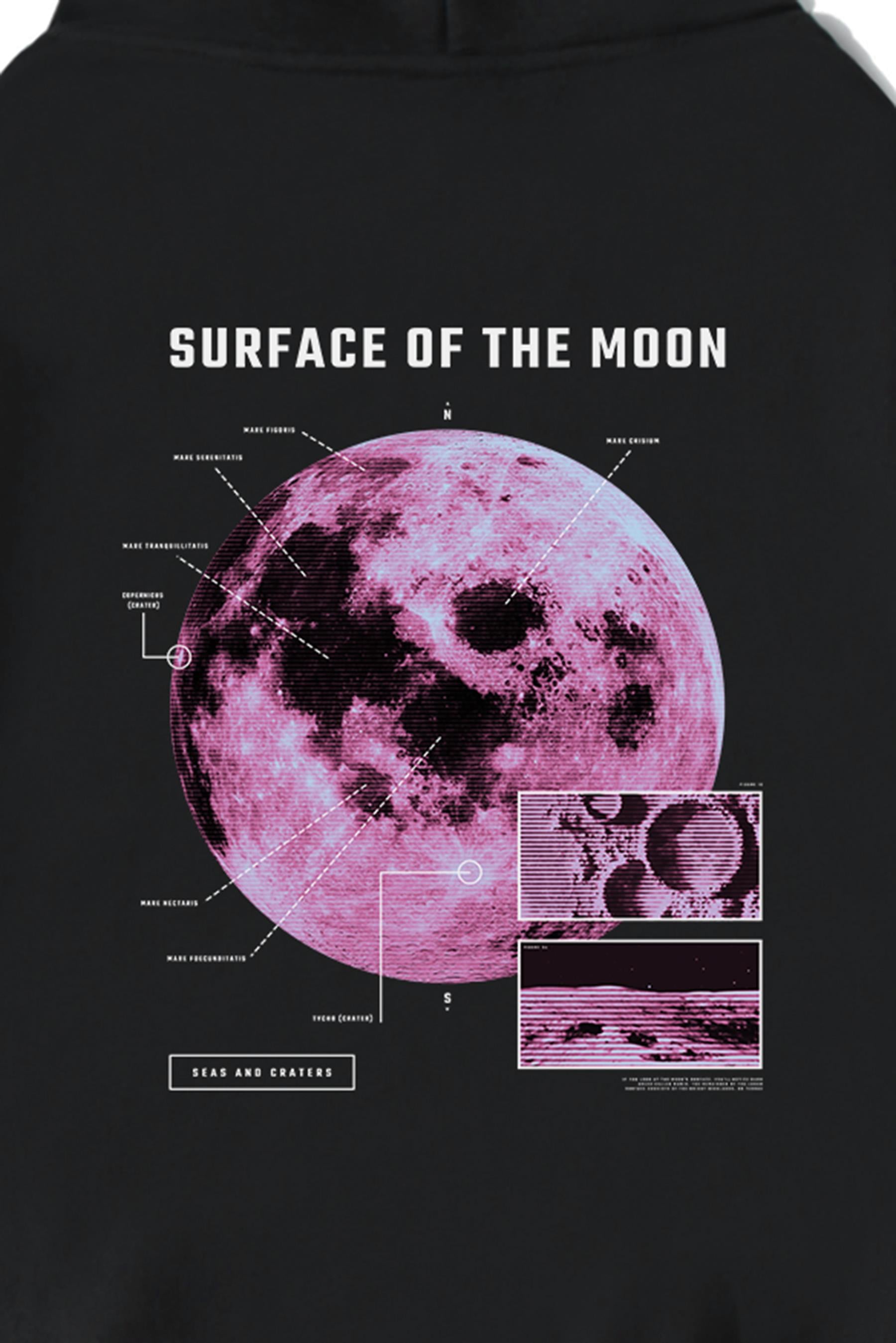 BRZ Collection Unisex Oversize Surface On The Moon Sweatshirt Hoodie