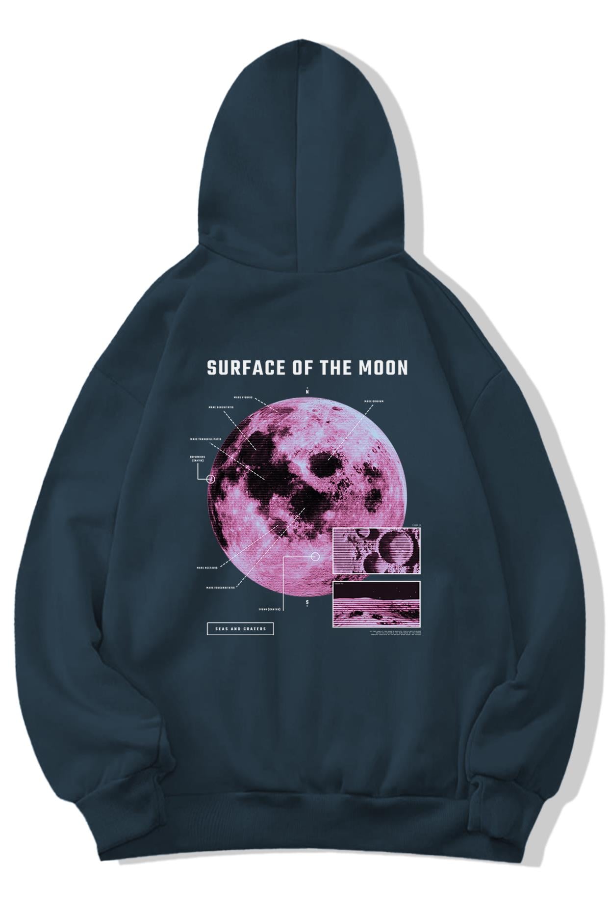 BRZ Collection Unisex Oversize Surface On The Moon Sweatshirt Hoodie