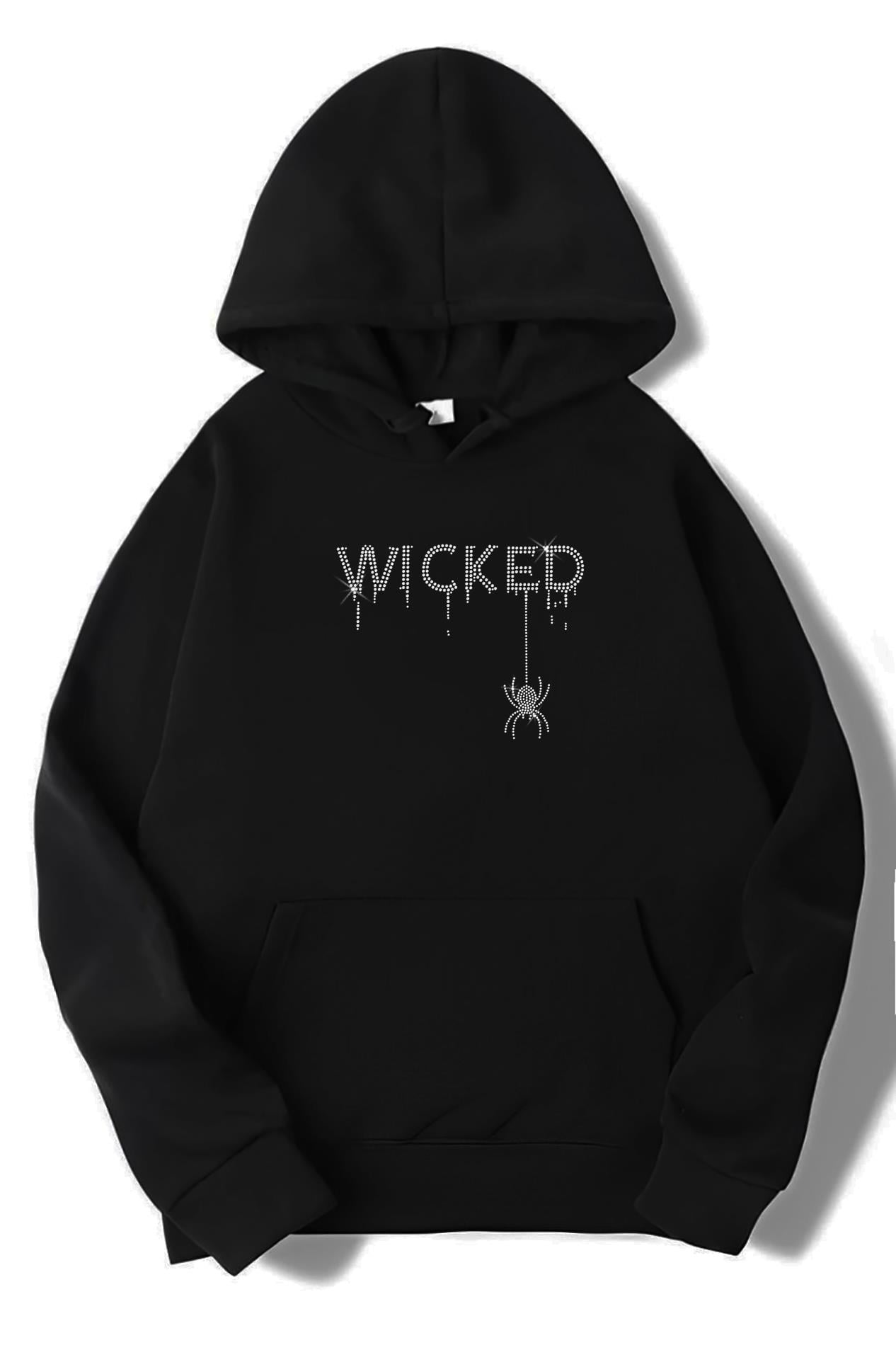 BRZ Collection Unisex Oversize Taş Baskılı WICKED Hoodie