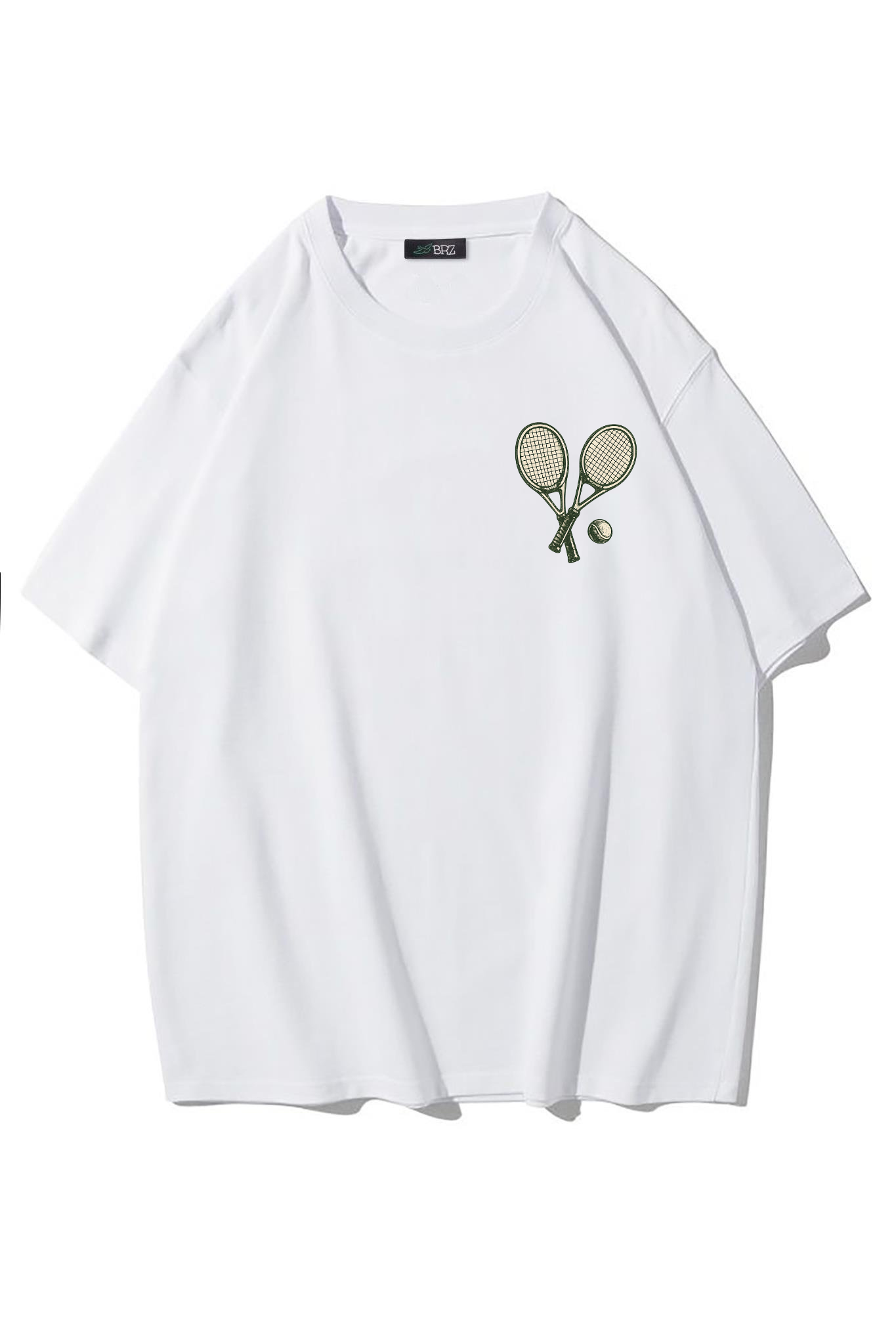 BRZ Collection Unisex Oversize Tennis Club T-shirt (BEYAZ)