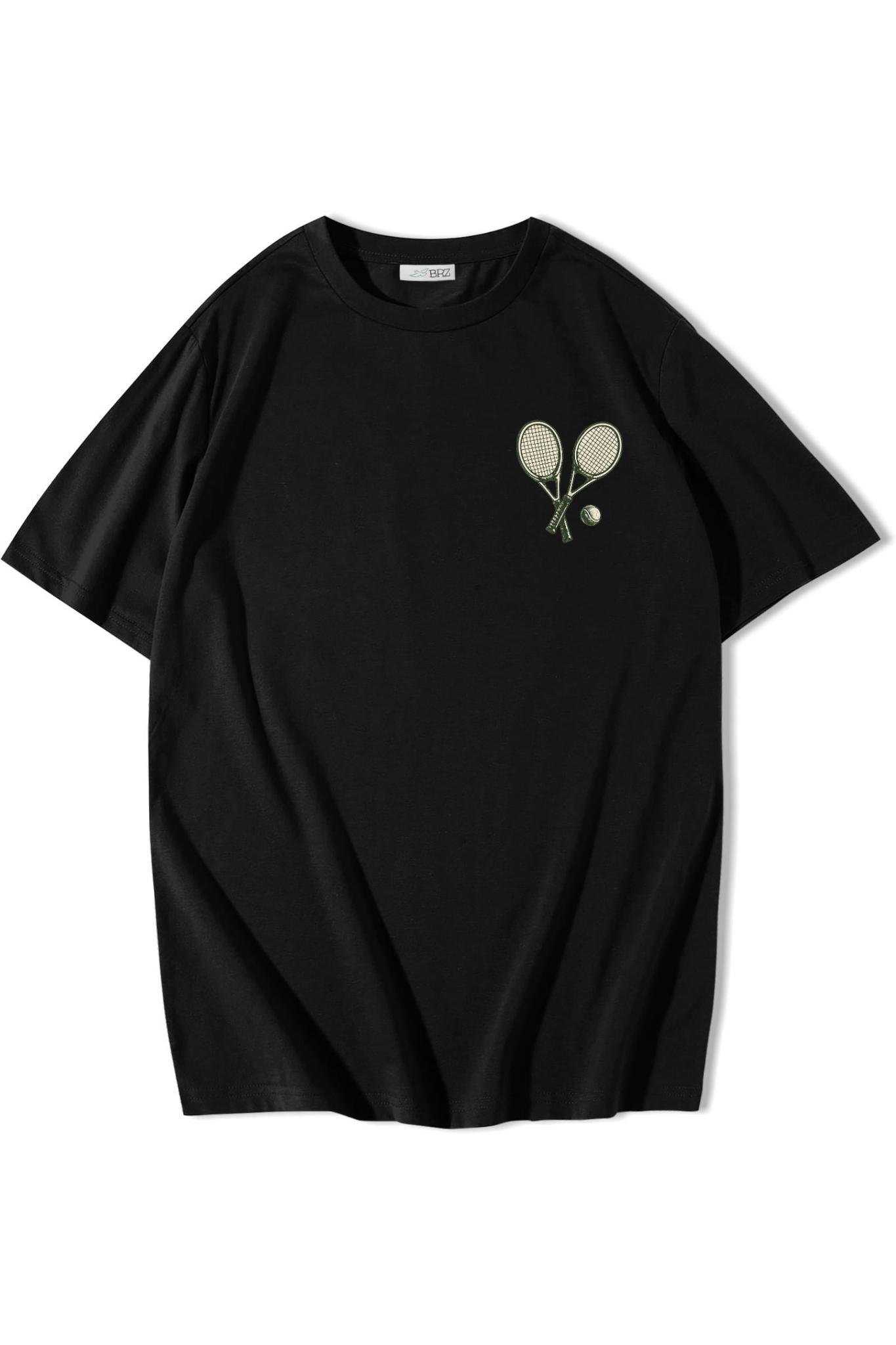 BRZ Collection Unisex Oversize Tennis Club T-shirt Siyah