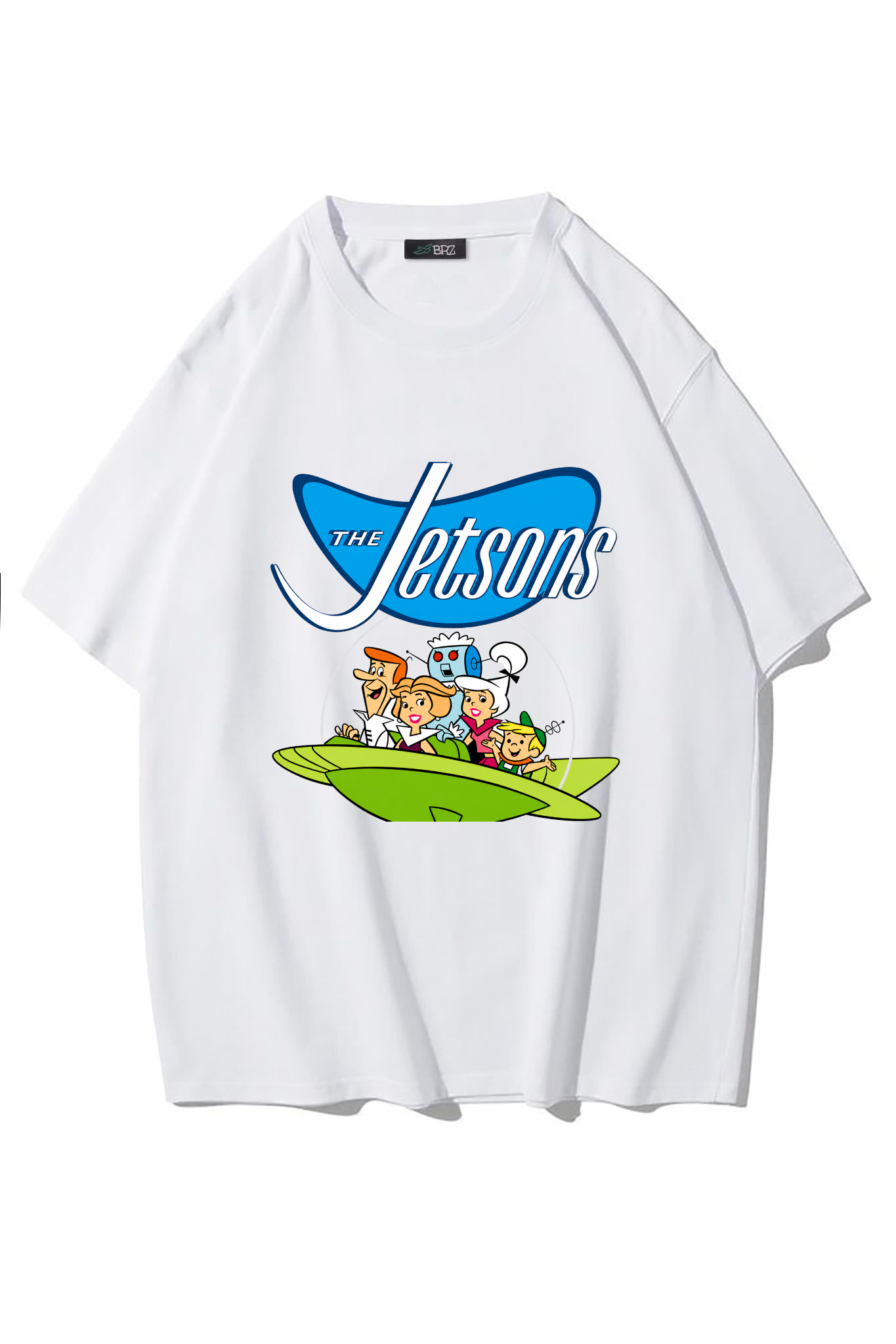 BRZ Collection Unisex Oversize The Jetsons (Jetgiller) T-shirt (BEYAZ)