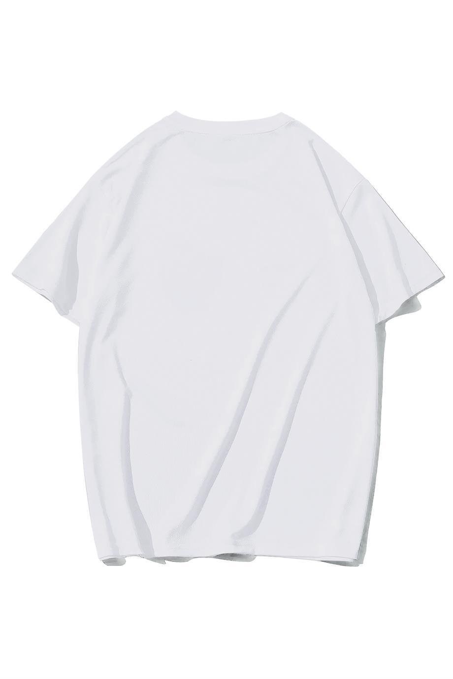 BRZ Collection Unisex Oversize Sorrel Cocktail T-shirt (BEYAZ)