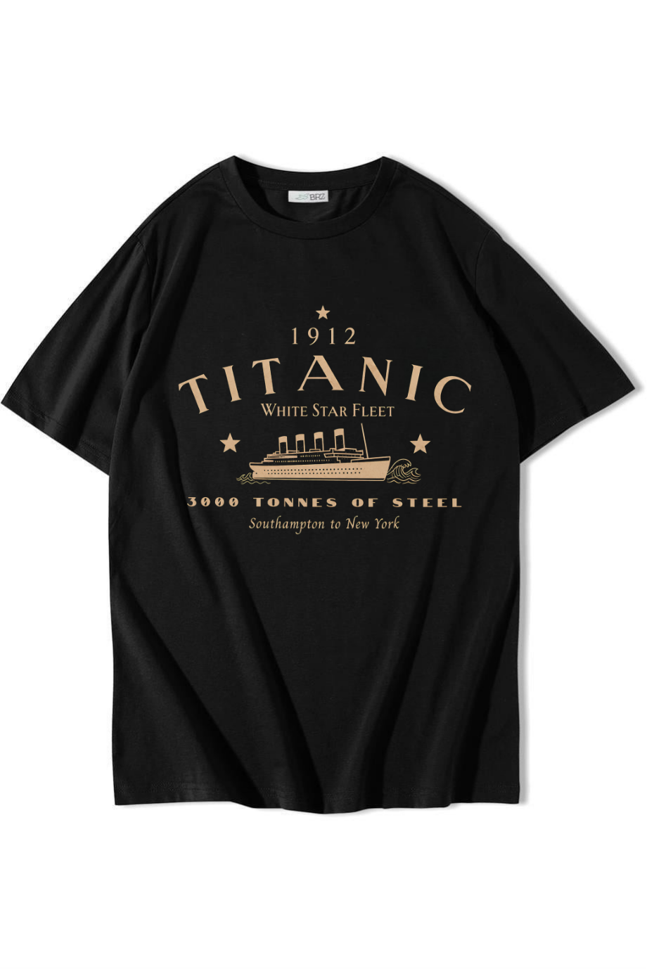 BRZ Collection Unisex Oversize Titanic T-shirt Siyah