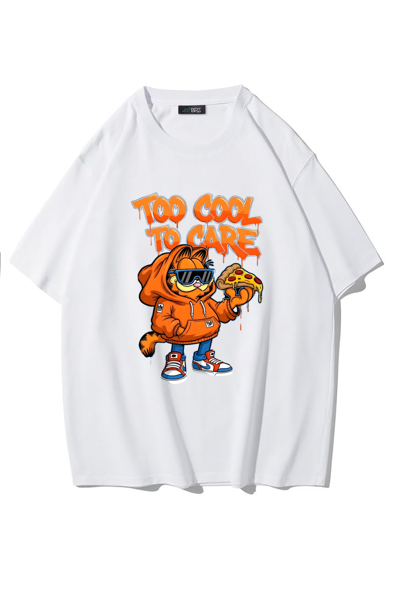 BRZ Collection Unisex Oversize Too Cool To Care T-shirt (BEYAZ)