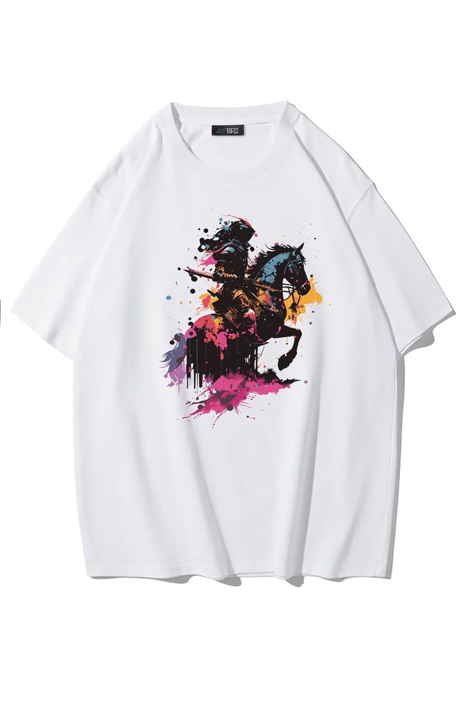 BRZ Collection Unisex Oversize Warrior Riding Horse T-shirt