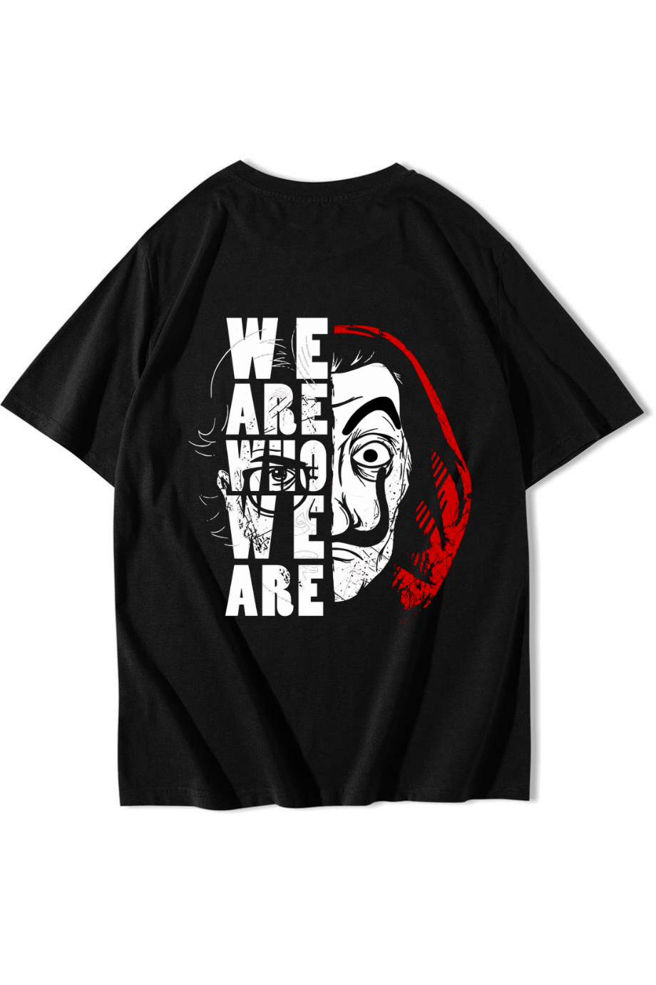 BRZ Collection Unisex Oversize We Are Who We Are T-shirt Siyah