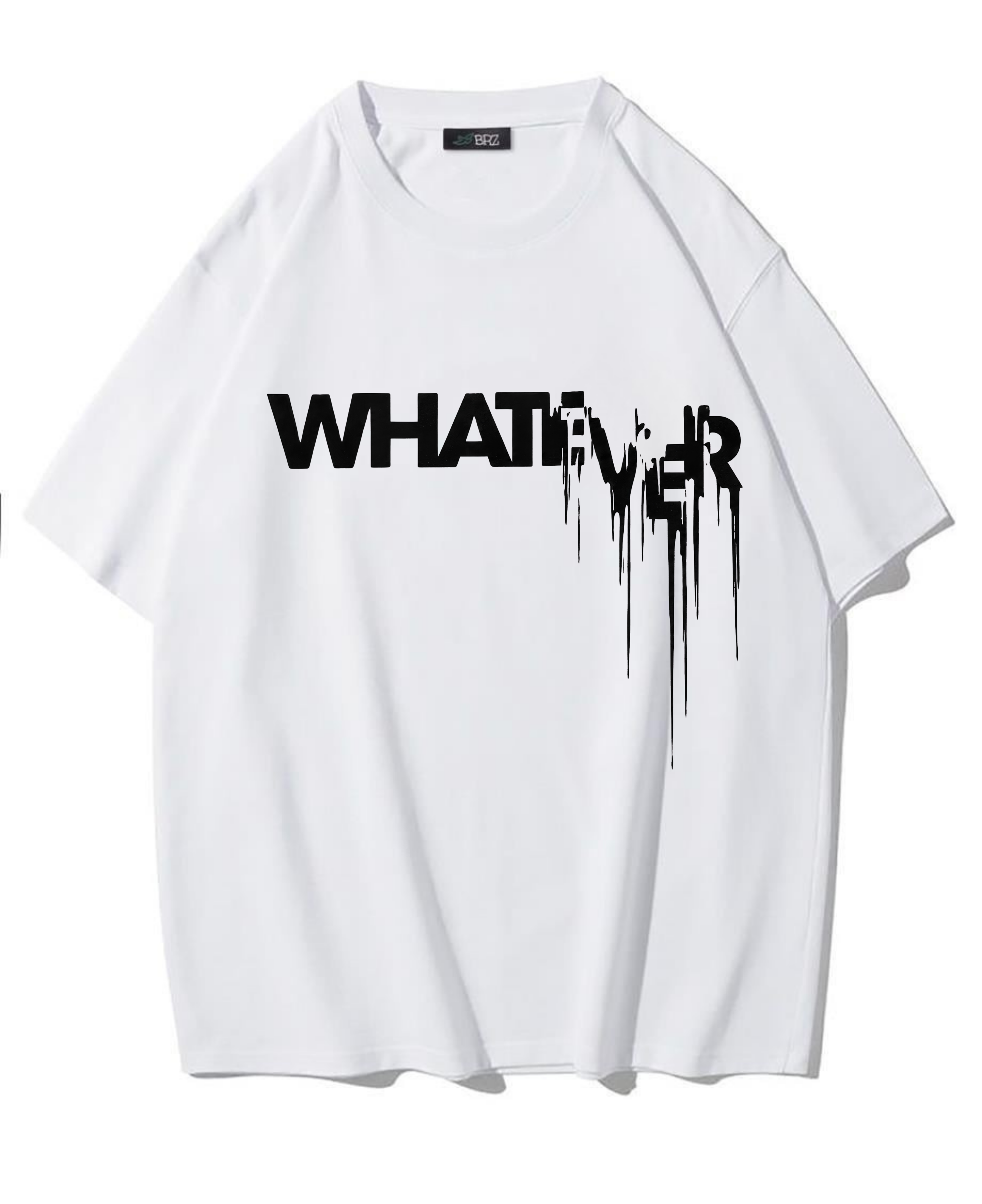 BRZ Collection Unisex Oversize Whatever T-shirt (BEYAZ)