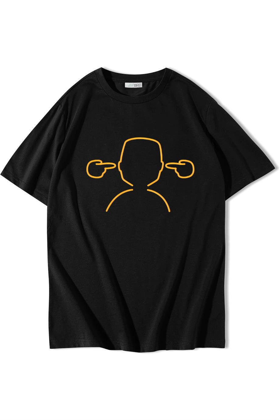 BRZ Collection Unisex Oversize When Your Words Mean Nothing, I Go, La, la, la T-shirt Siyah