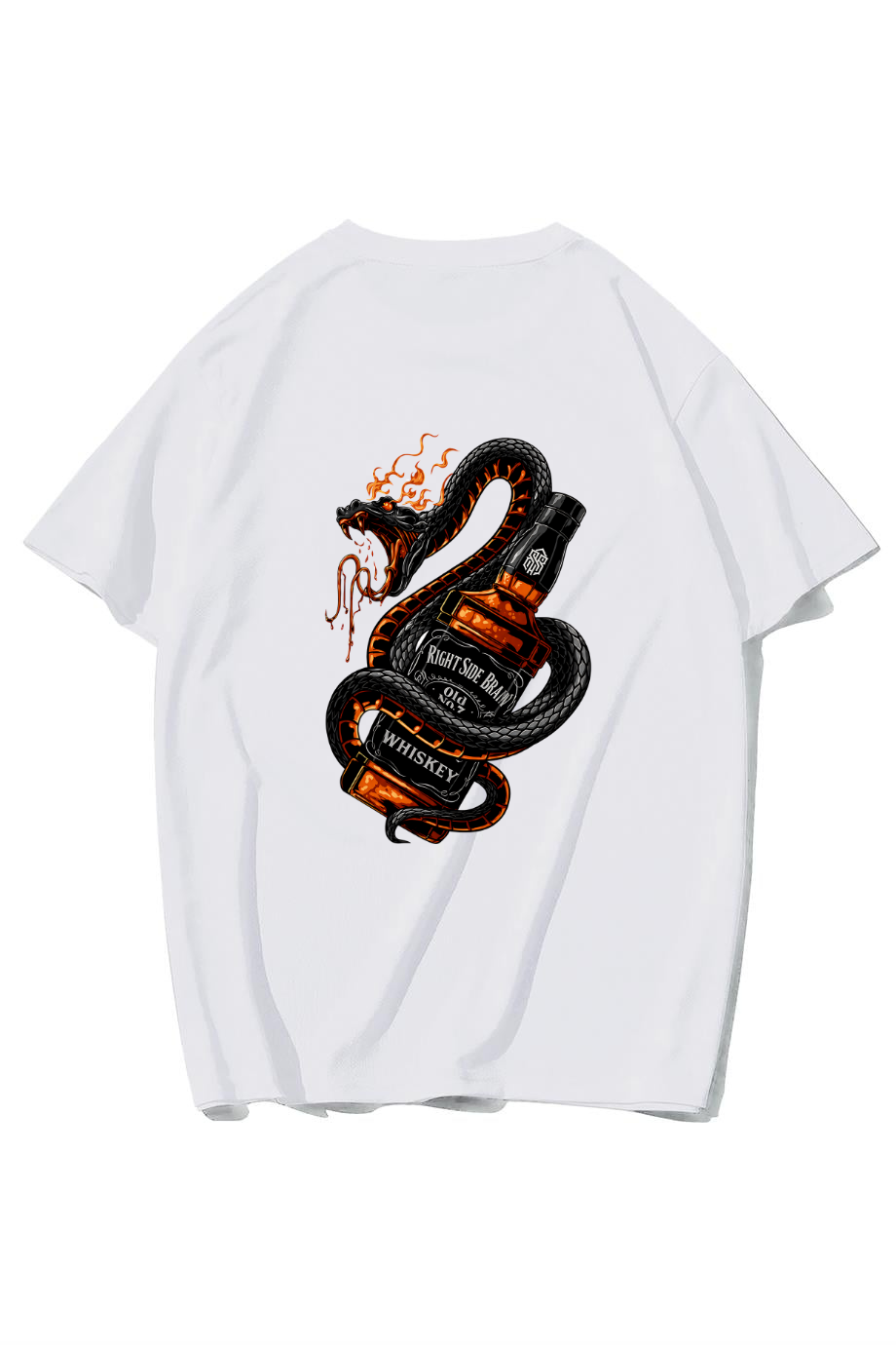 BRZ Collection Unisex Oversize Whiskey T-shirt (BEYAZ)