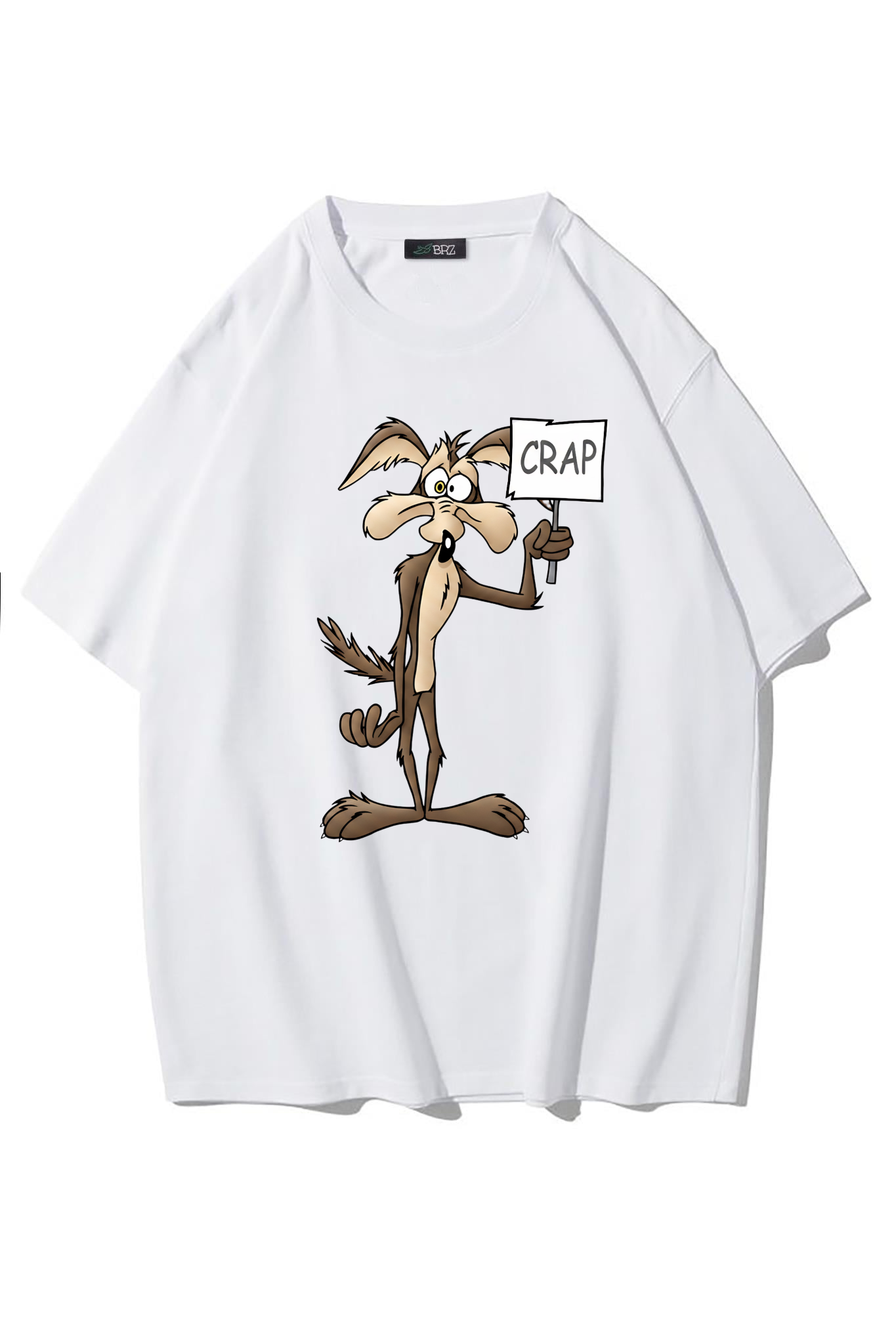 BRZ Collection Unisex Oversize Wile Crap T-shirt (BEYAZ)