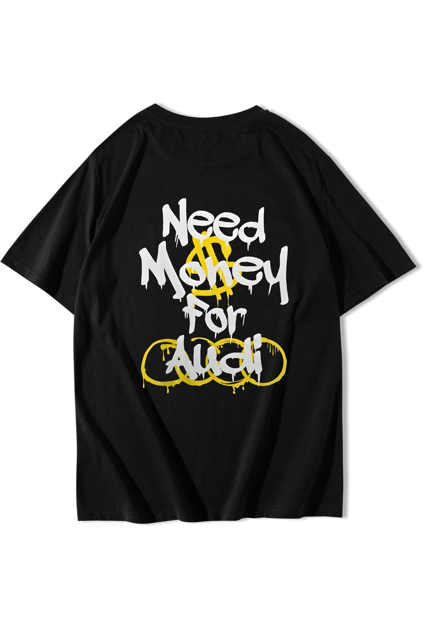 BRZ Collection Unisex Oversize (Yellow-White) Need Money For Audi T-shirt 