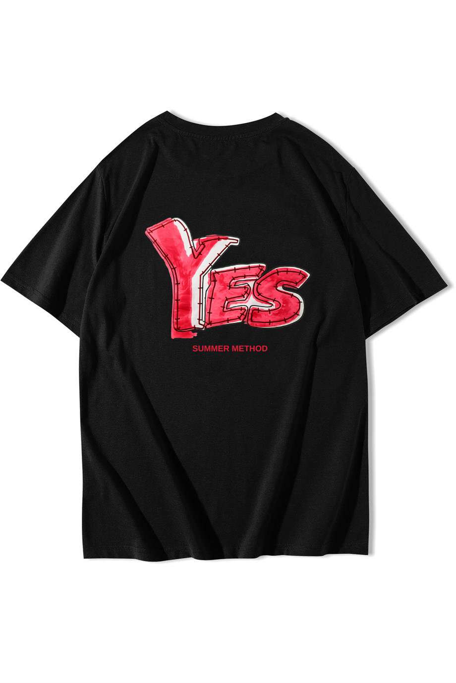 BRZ Collection Unisex Oversize YES Summer Method T-shirt Siyah