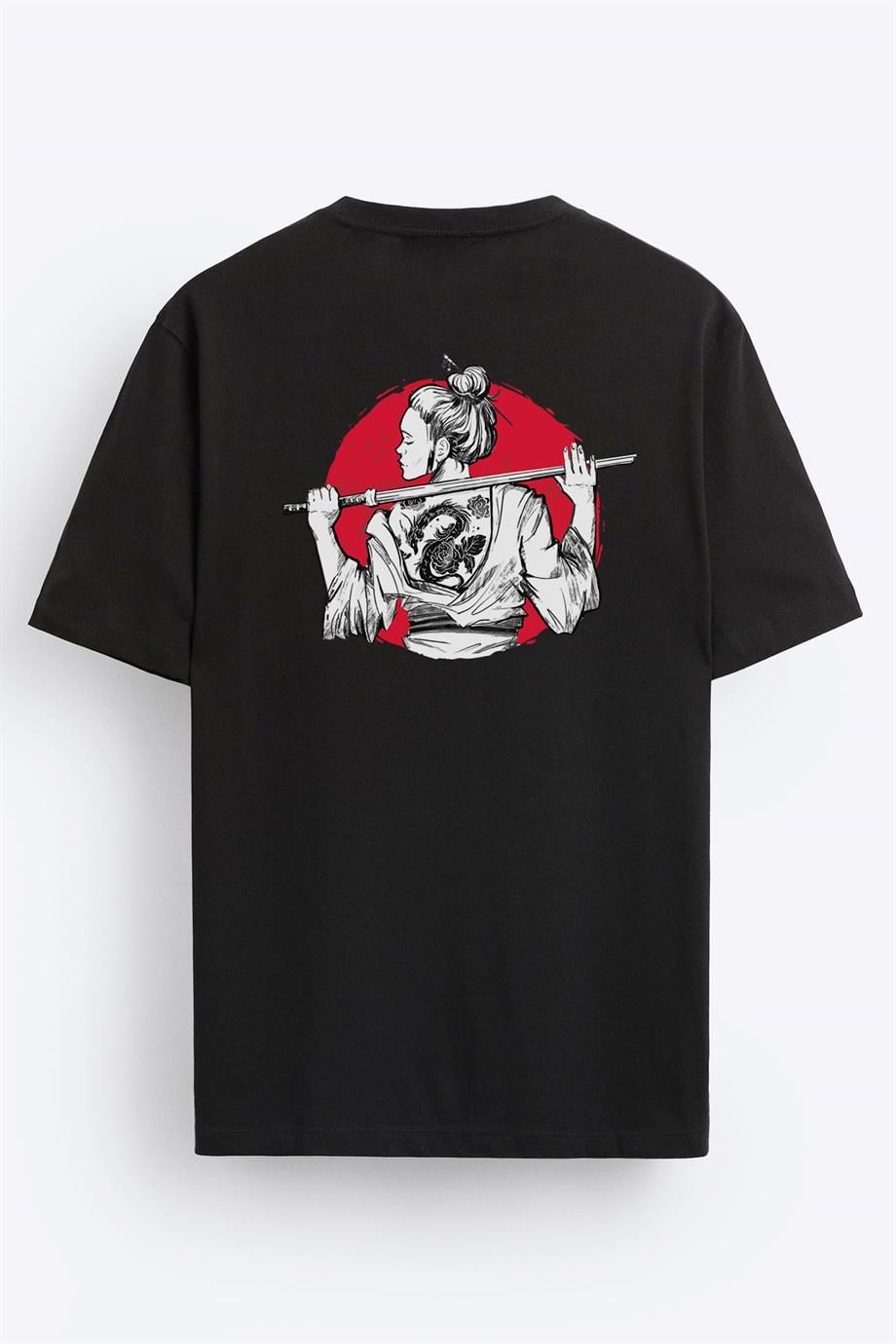 BRZ Collection Unisex Samurai Girl Regular Fit T-shirt