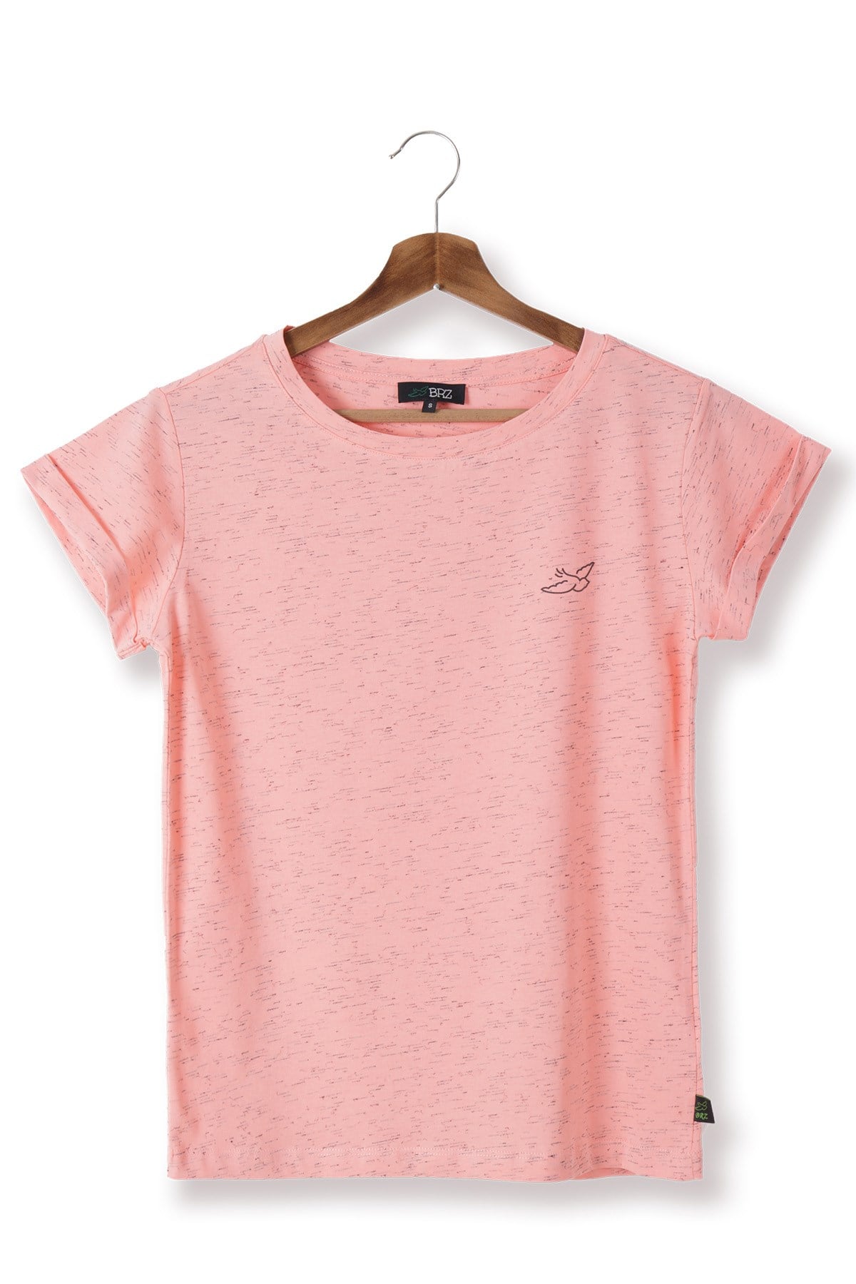 BRZ Collection Yavru Ağzı Siyah Kırçıllı Kadın Kısa Kollu T-shirt