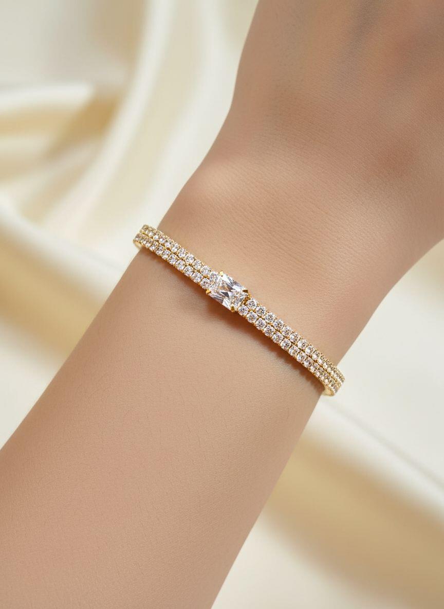 BRZ Collection Zirkon Taşlı Paslanmaz Çelik Kadın Bileklik