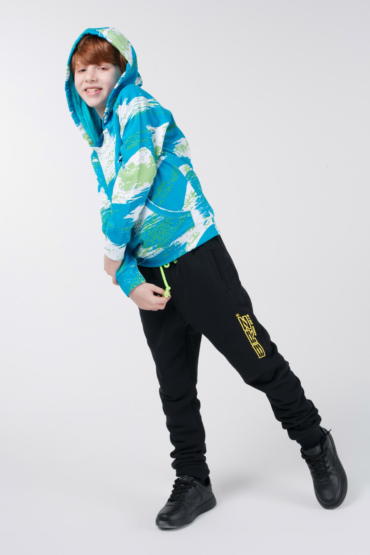 BRZ Kids Baskılı Erkek Çocuk Kapüşonlu Sweatshirt Hoodie
