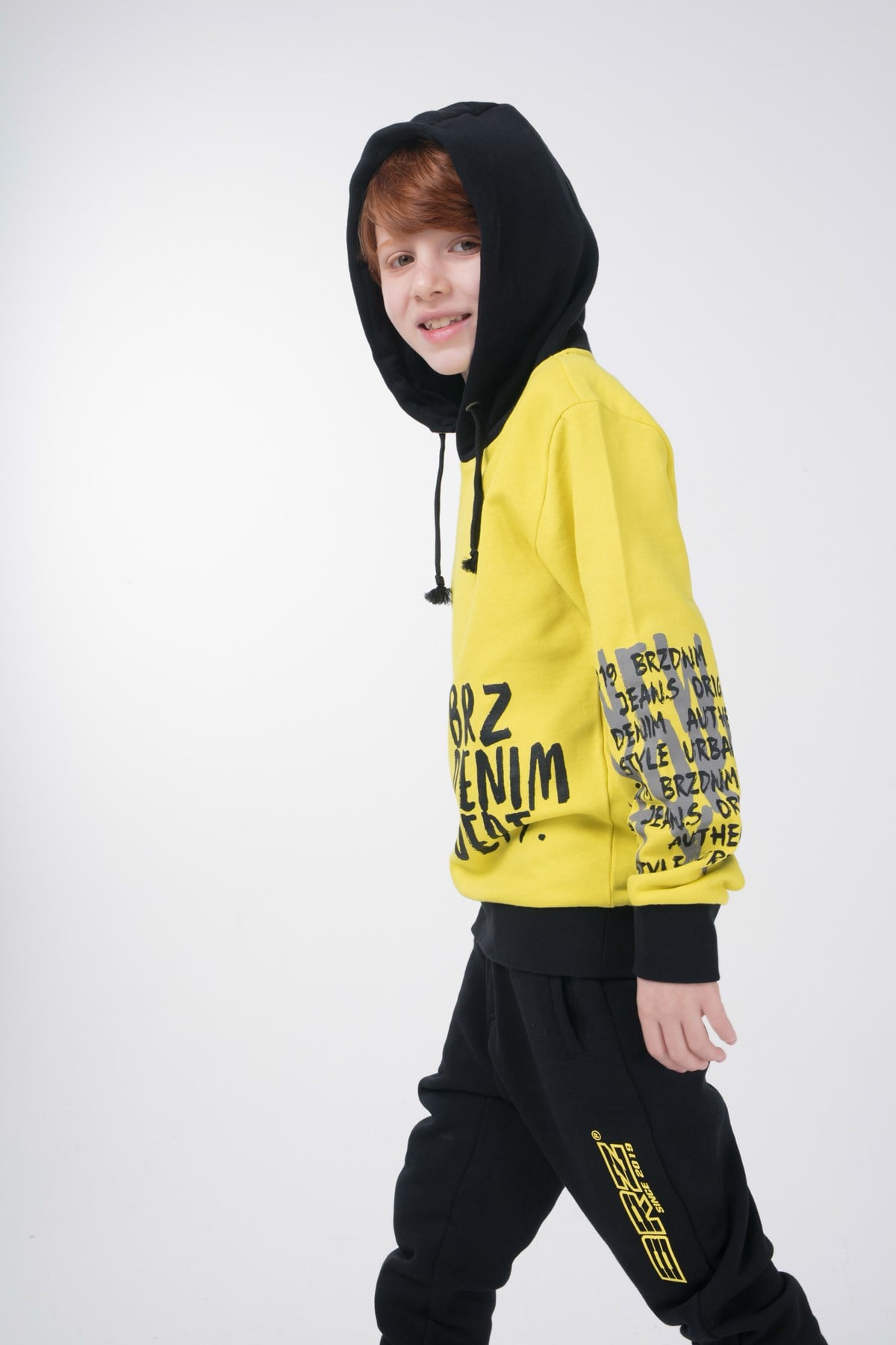 BRZ Kids Baskılı Erkek Çocuk Kapüşonlu Sweatshirt Hoodie