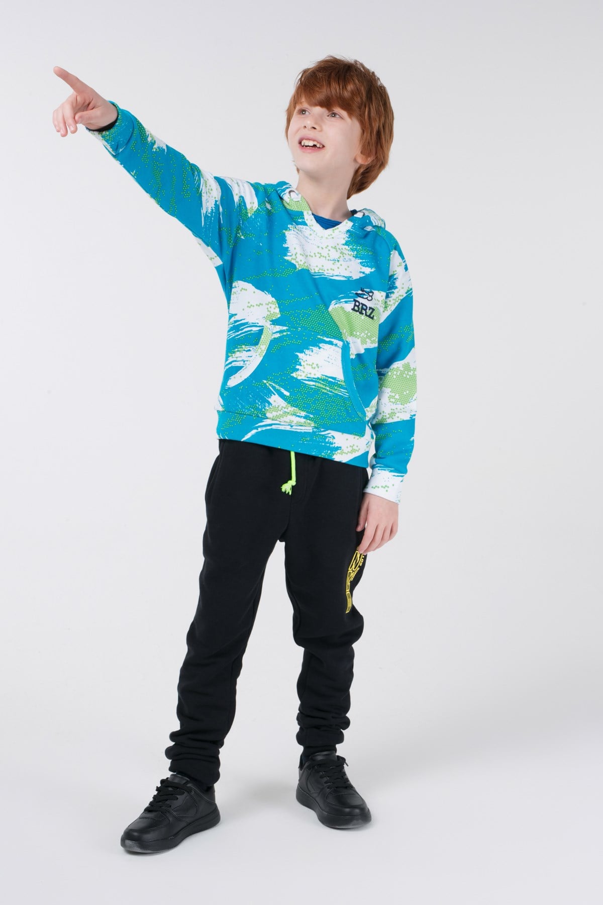 BRZ Kids Baskılı Erkek Çocuk Kapüşonlu Sweatshirt Hoodie