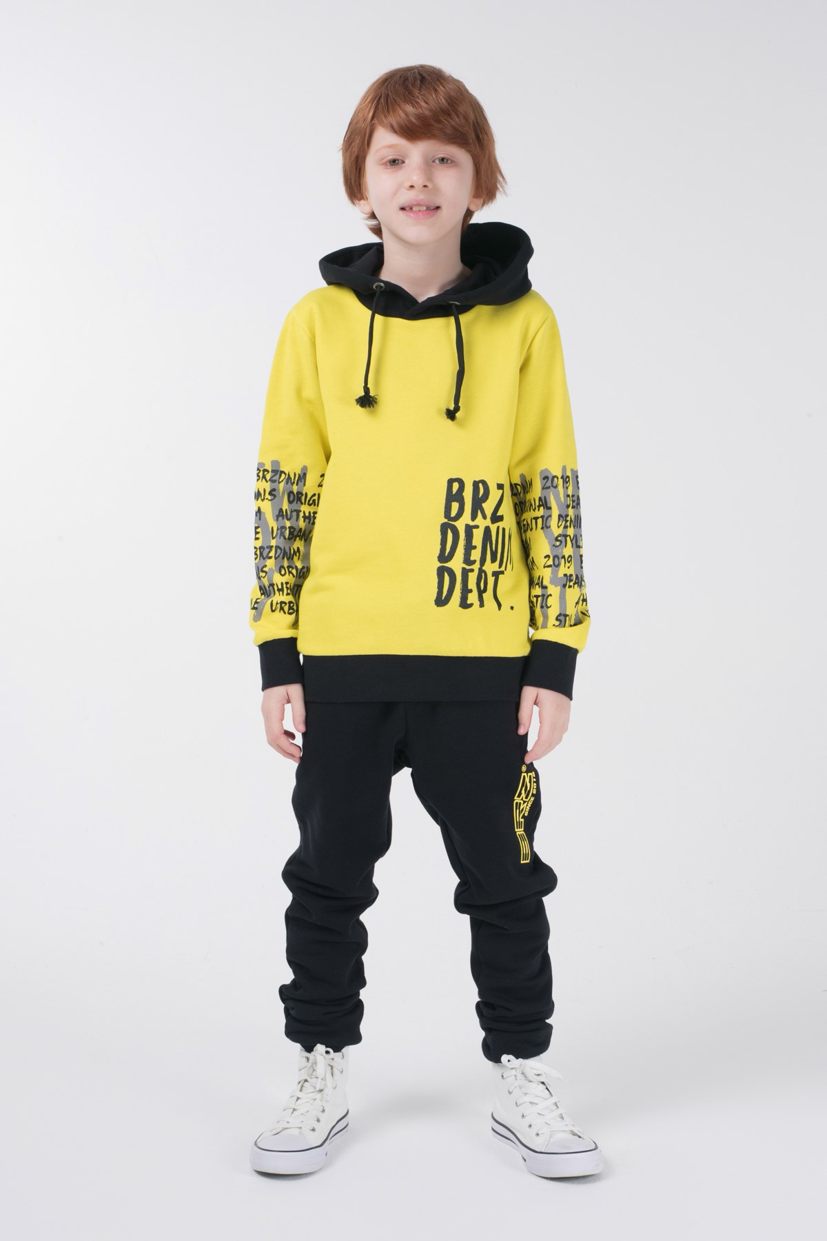 BRZ Kids Baskılı Erkek Çocuk Kapüşonlu Sweatshirt Hoodie