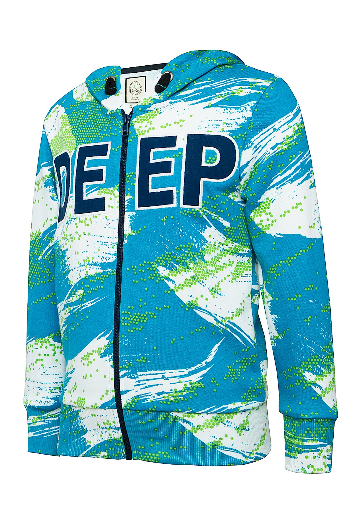 BRZ Kids Baskılı Erkek Çocuk Kapüşonlu Fermuarlı Sweatshirt
