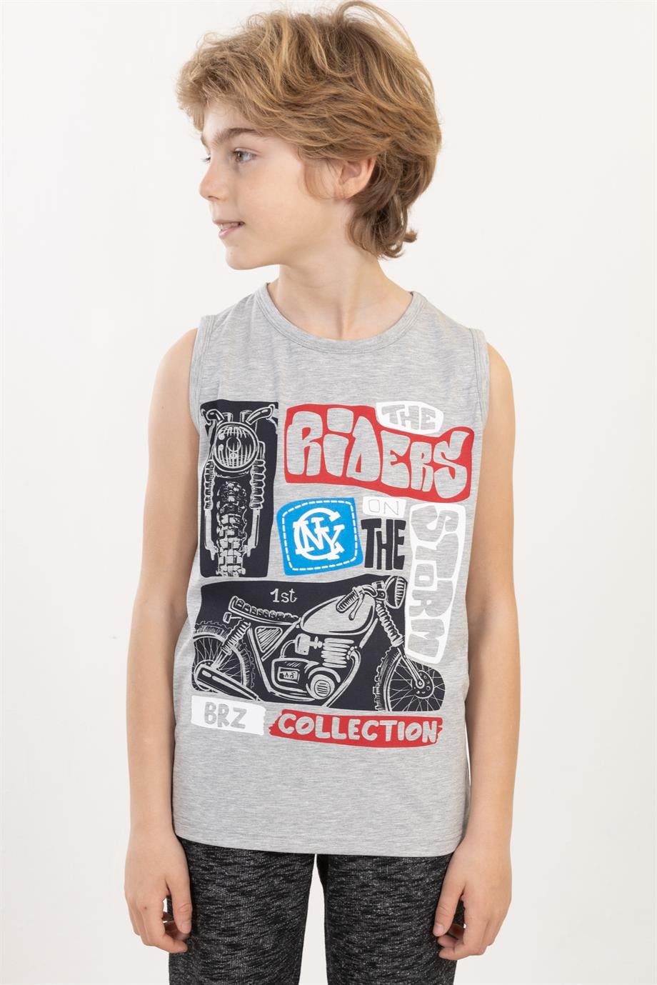 BRZ Kids Baskılı Erkek Çocuk Sıfır Kol T-shirt
